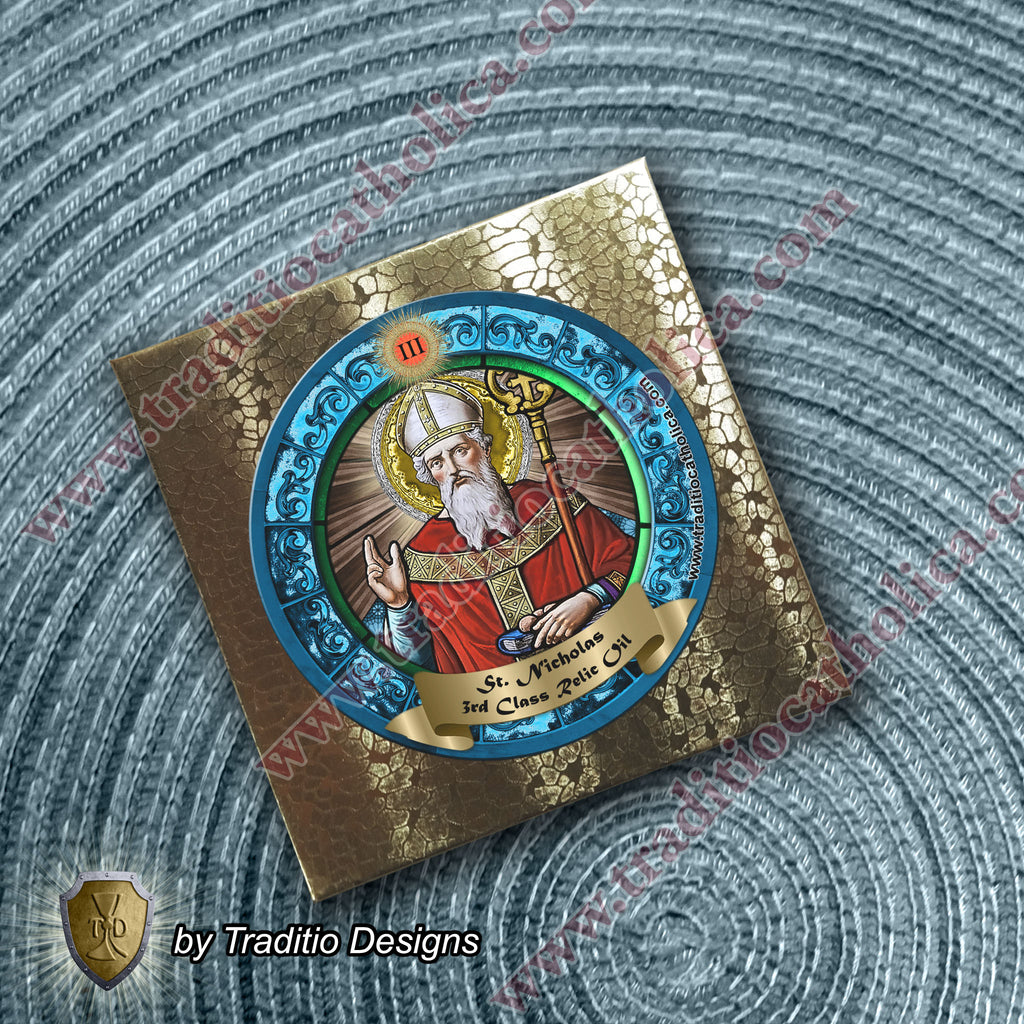 St. Nicholas of Myra Relic Anointing Oil | Child Health, Respiratory Issues & Fall Injuries | Oil or Card Set