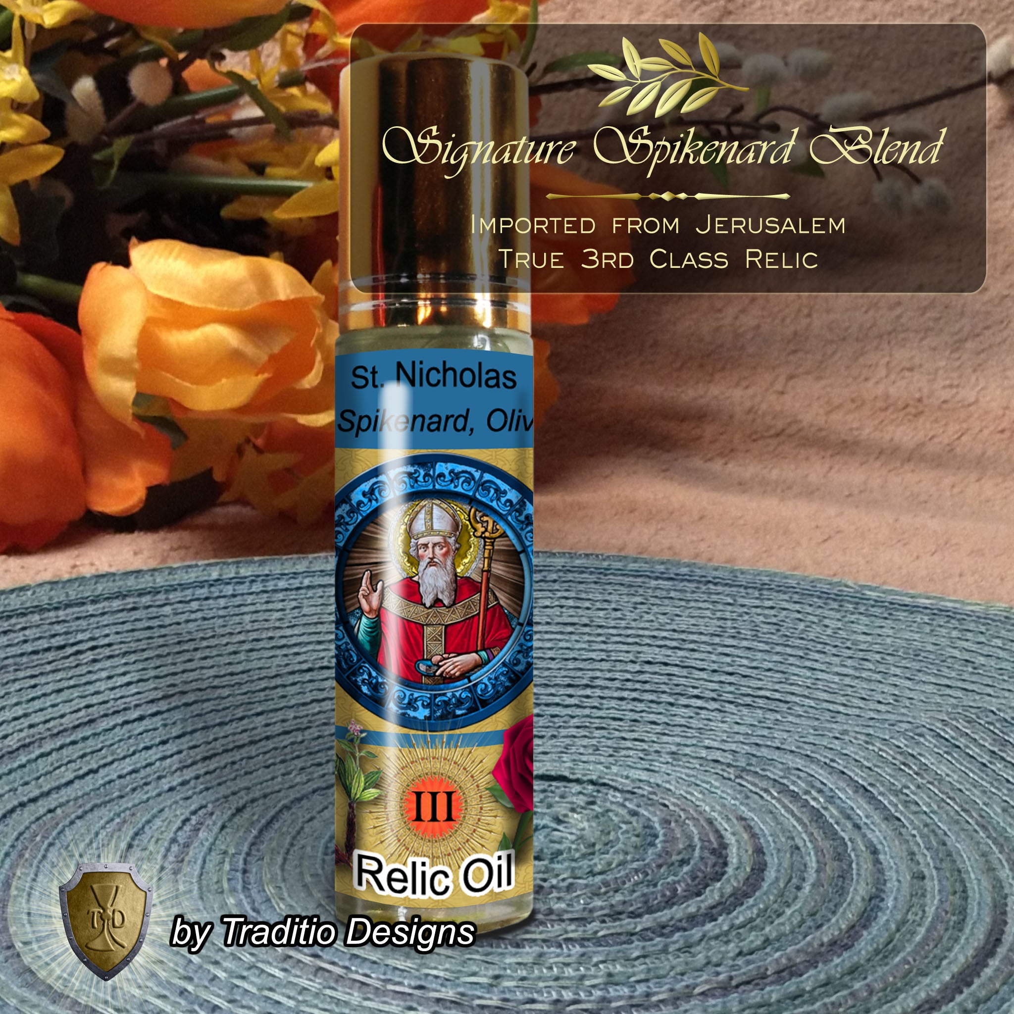 St. Nicholas of Myra Relic Anointing Oil | Child Health, Respiratory Issues & Fall Injuries | Oil or Card Set
