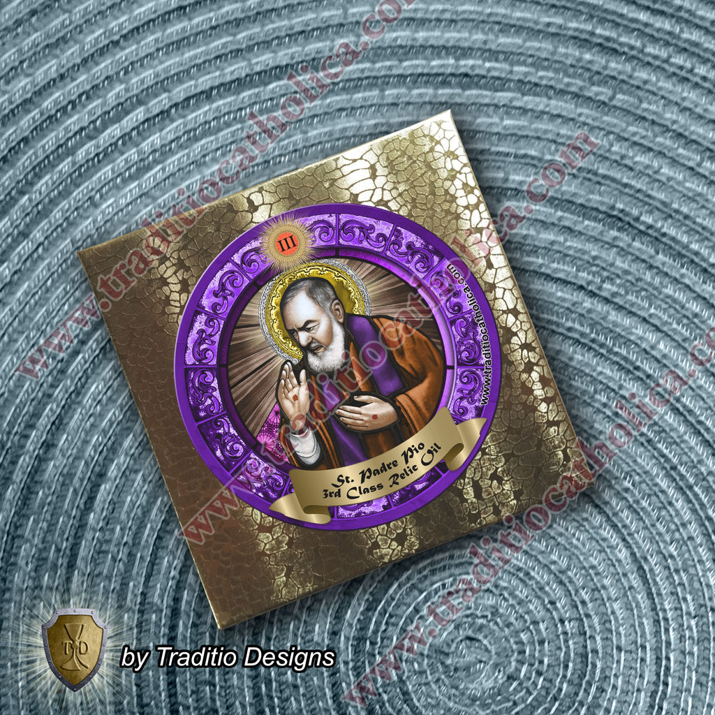 St. Padre Pio Relic Anointing Oil | Chronic Pain, Stress & Tumors | Oil or Card Set