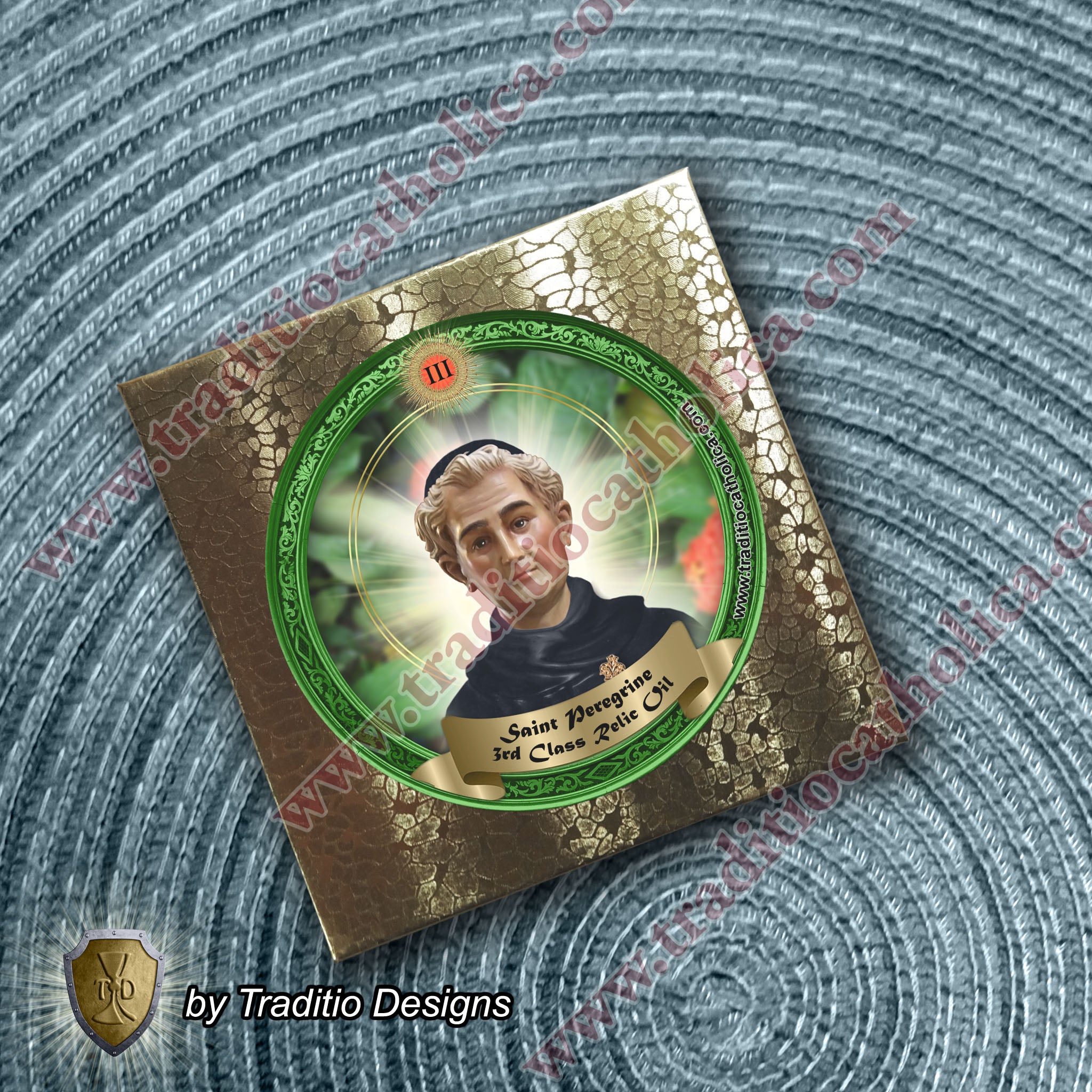 St. Peregrine Laziosi Relic Anointing Oil | Cancer, AIDS & Skin Disease | Oil or Card Set