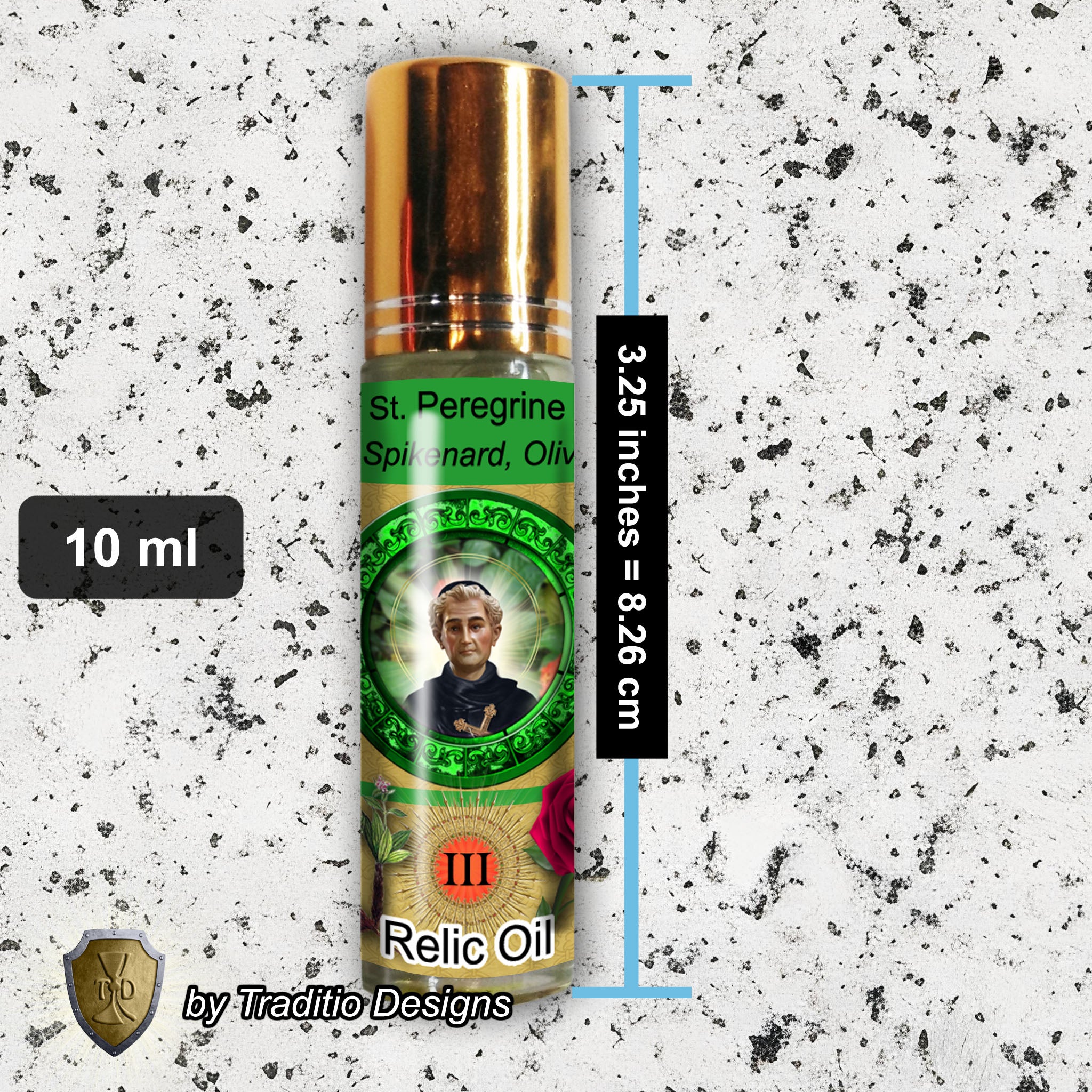 St. Peregrine Laziosi Relic Anointing Oil | Cancer, AIDS & Skin Disease | Oil or Card Set