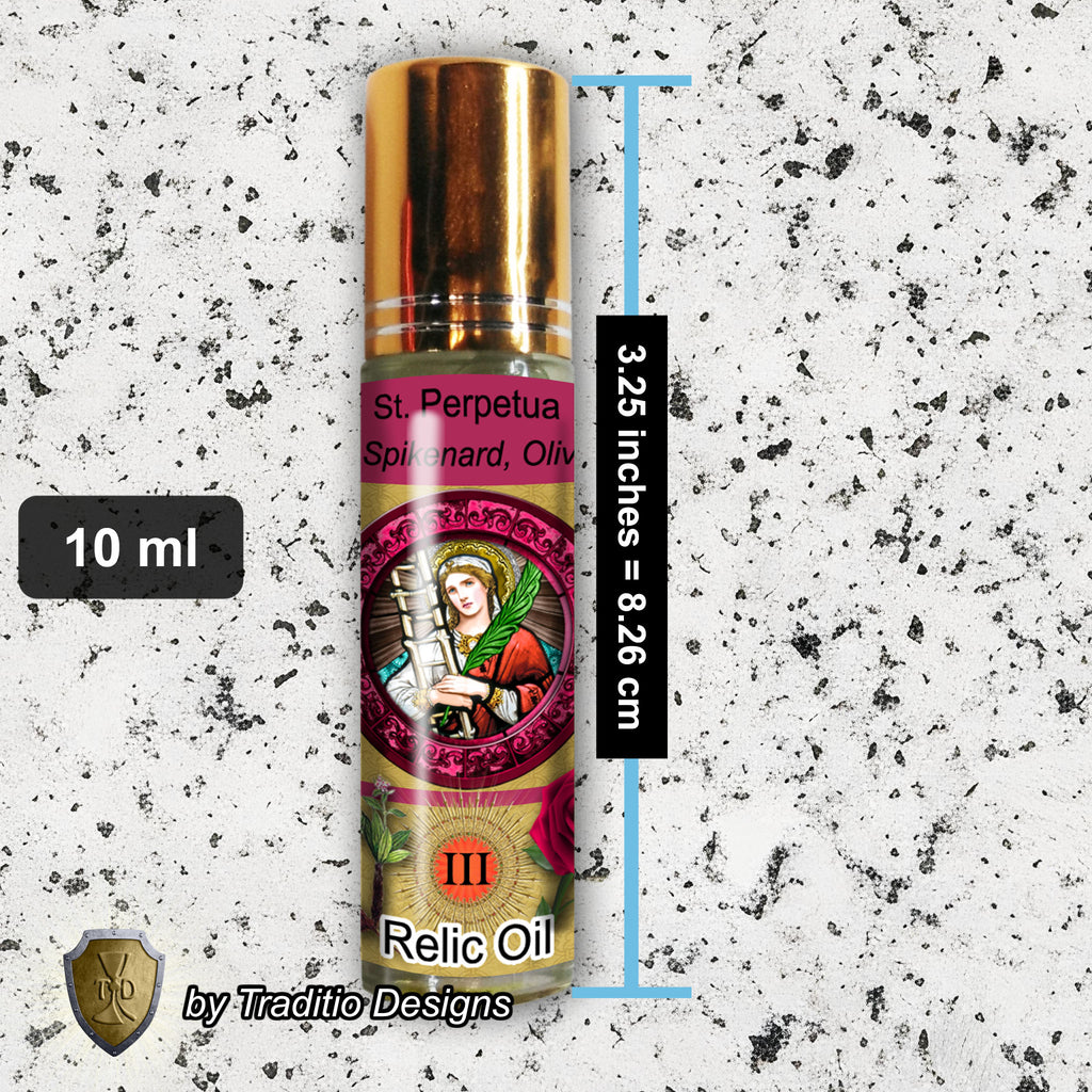 St. Perpetua Relic Anointing Oil | Pregnancy, Breast Health & Postpartum Recovery | Oil or Card Set