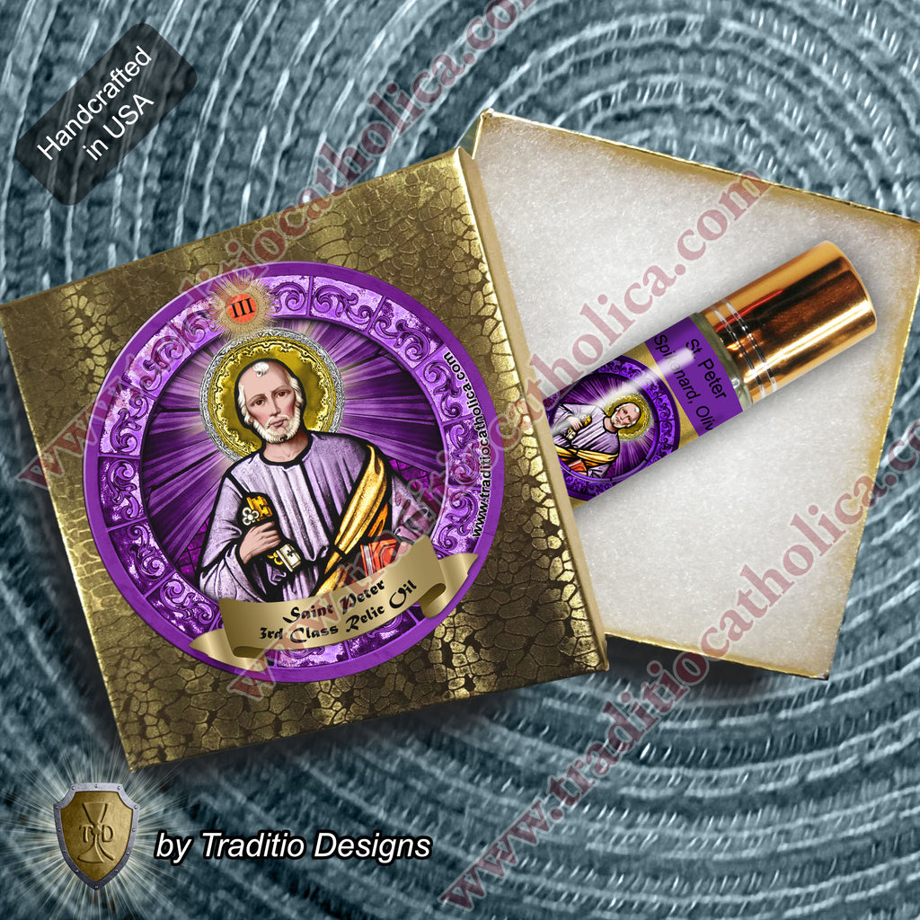 St. Peter the Apostle Relic Anointing Oil | Foot Problems, Fever & Paralysis | Oil or Card Set