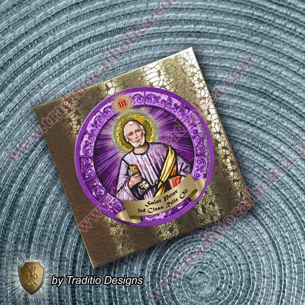 St. Peter the Apostle Relic Anointing Oil | Foot Problems, Fever & Paralysis | Oil or Card Set