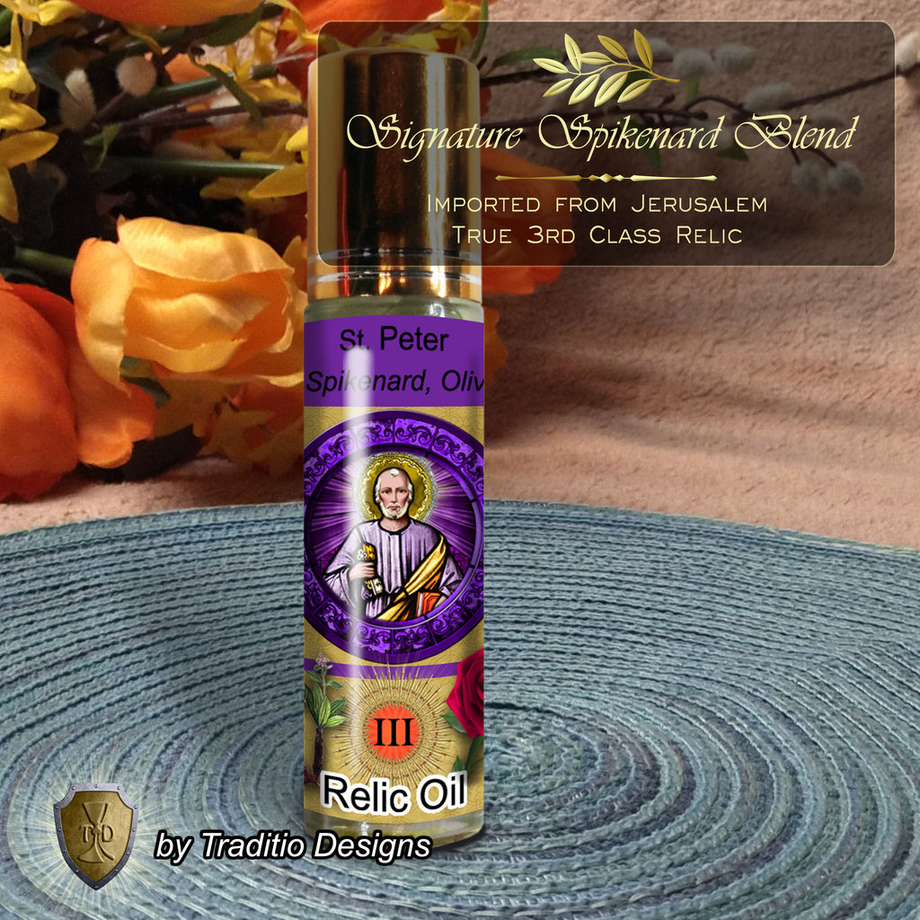 St. Peter the Apostle Relic Anointing Oil | Foot Problems, Fever & Paralysis | Oil or Card Set