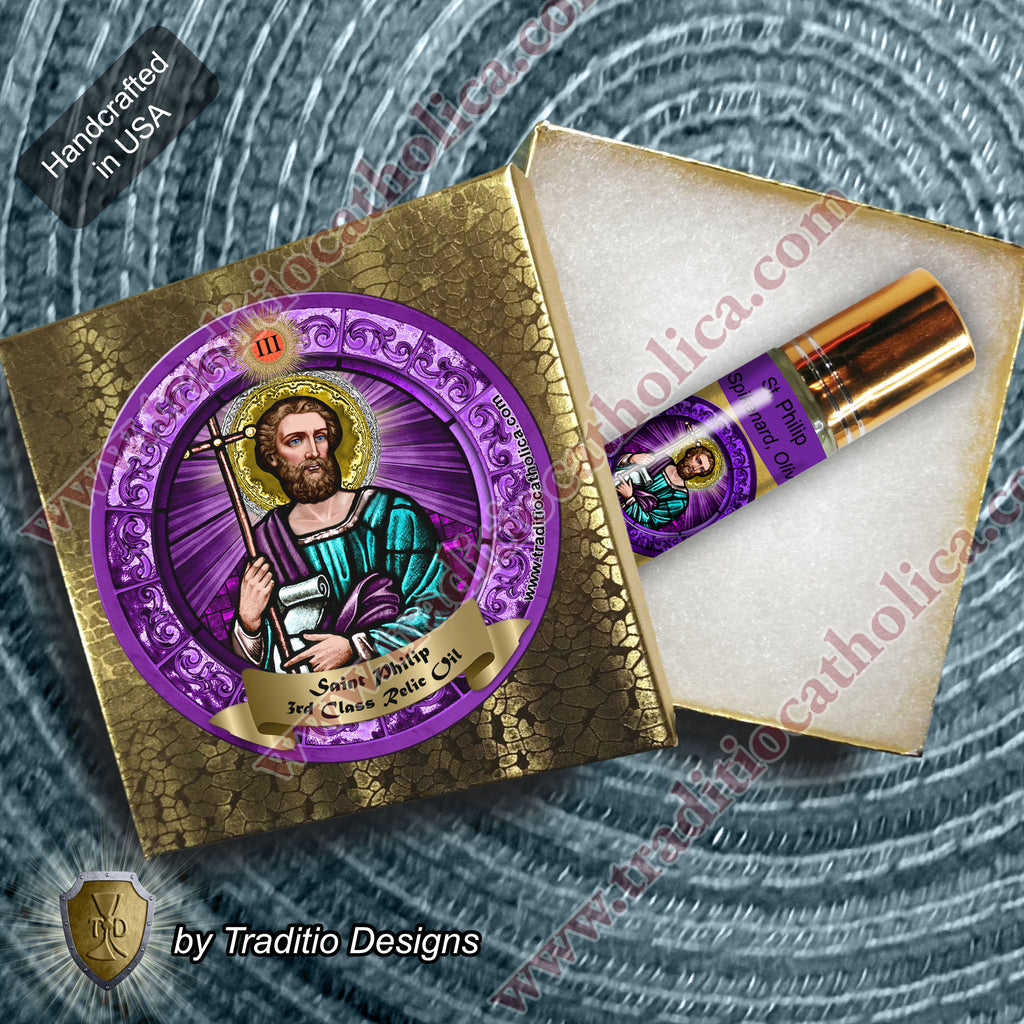 St. Philip the Apostle Relic Anointing Oil | Snake Bites, Blindness & Ankle Injury | Oil or Card Set