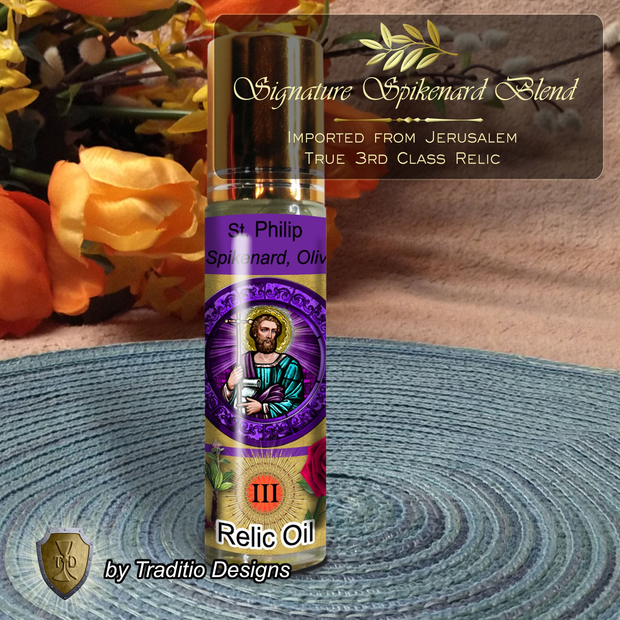 St. Philip the Apostle Relic Anointing Oil | Snake Bites, Blindness & Ankle Injury | Oil or Card Set