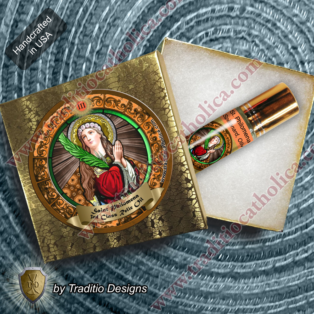 St. Philomena Relic Anointing Oil | Child Health, Healing | Oil or Card Set