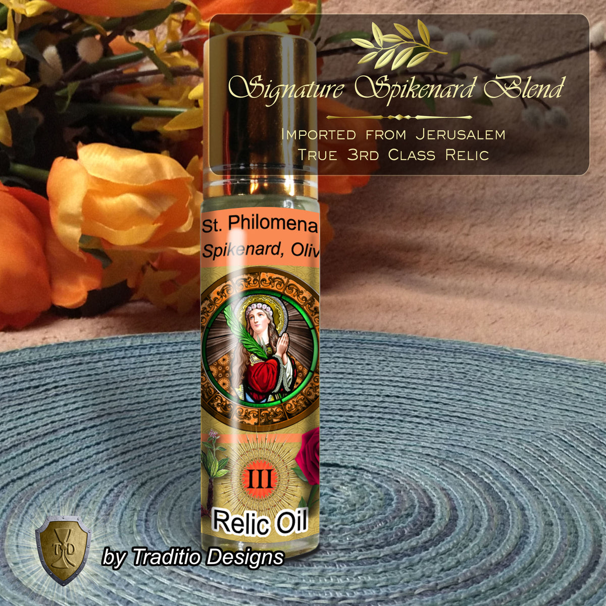 St. Philomena Relic Anointing Oil | Child Health, Healing | Oil or Card Set