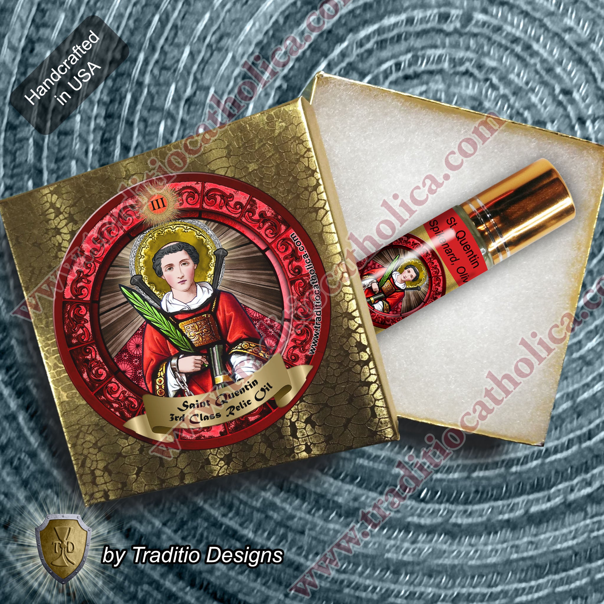 St. Quentin Relic Anointing Oil | Edema, Lung Illness & Successful Surgeries | Oil or Card Set