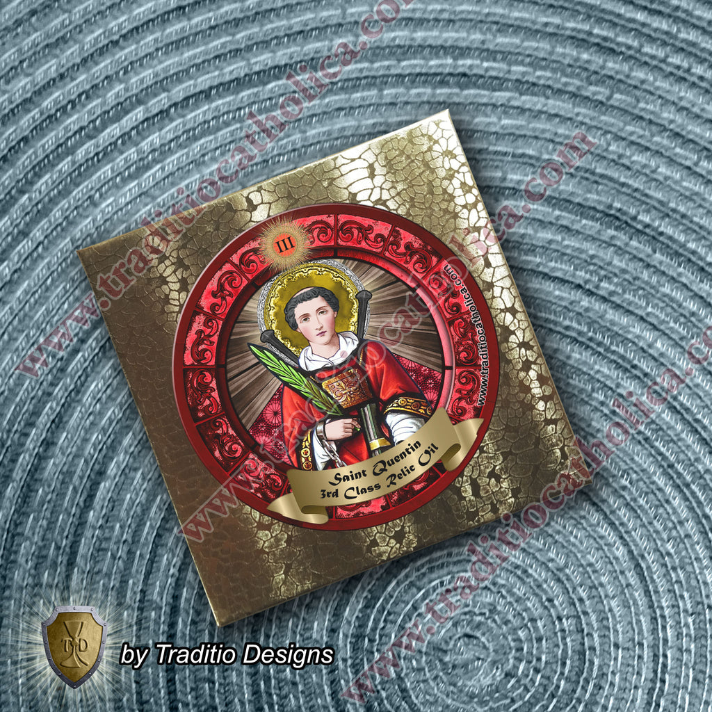 St. Quentin Relic Anointing Oil | Edema, Lung Illness & Successful Surgeries | Oil or Card Set