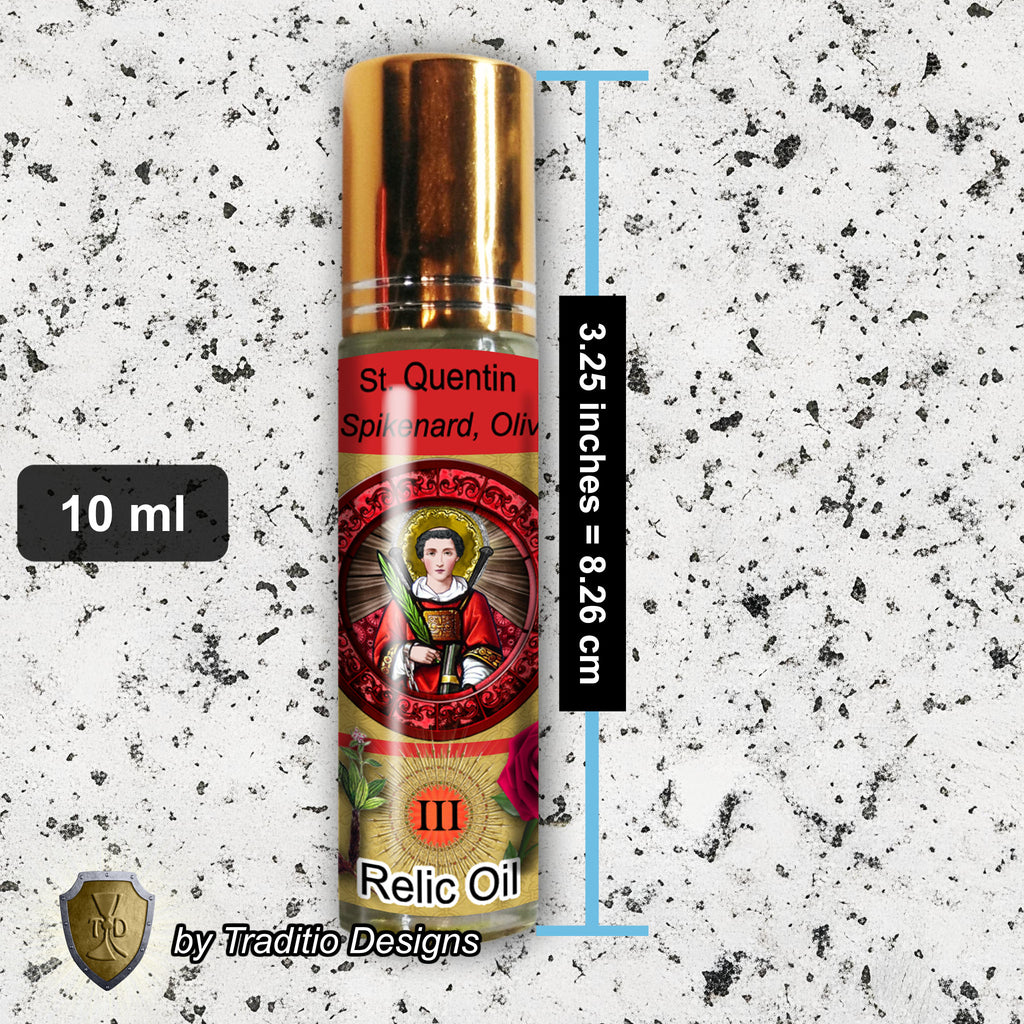 St. Quentin Relic Anointing Oil | Edema, Lung Illness & Successful Surgeries | Oil or Card Set