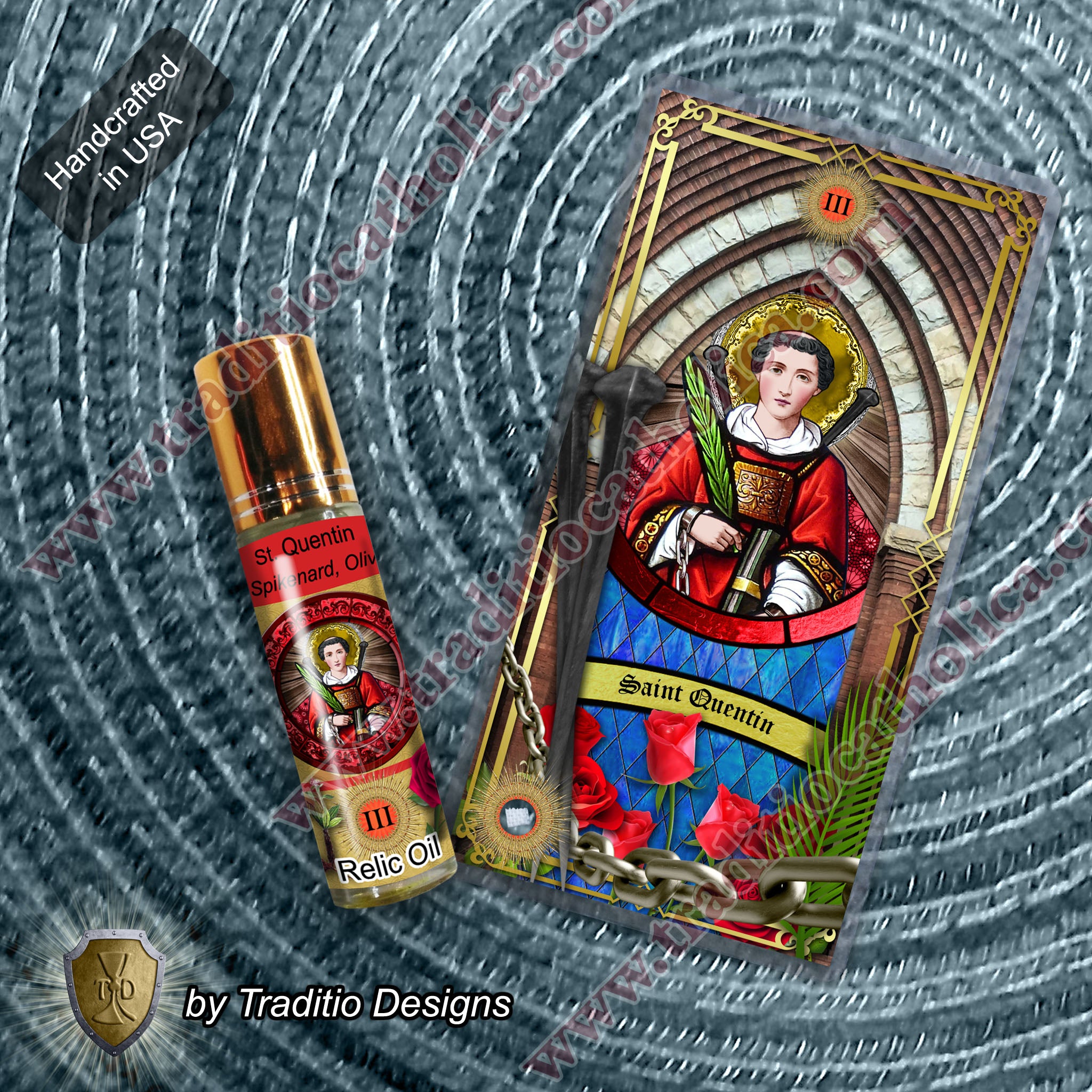 St. Quentin Relic Anointing Oil | Edema, Lung Illness & Successful Surgeries | Oil or Card Set