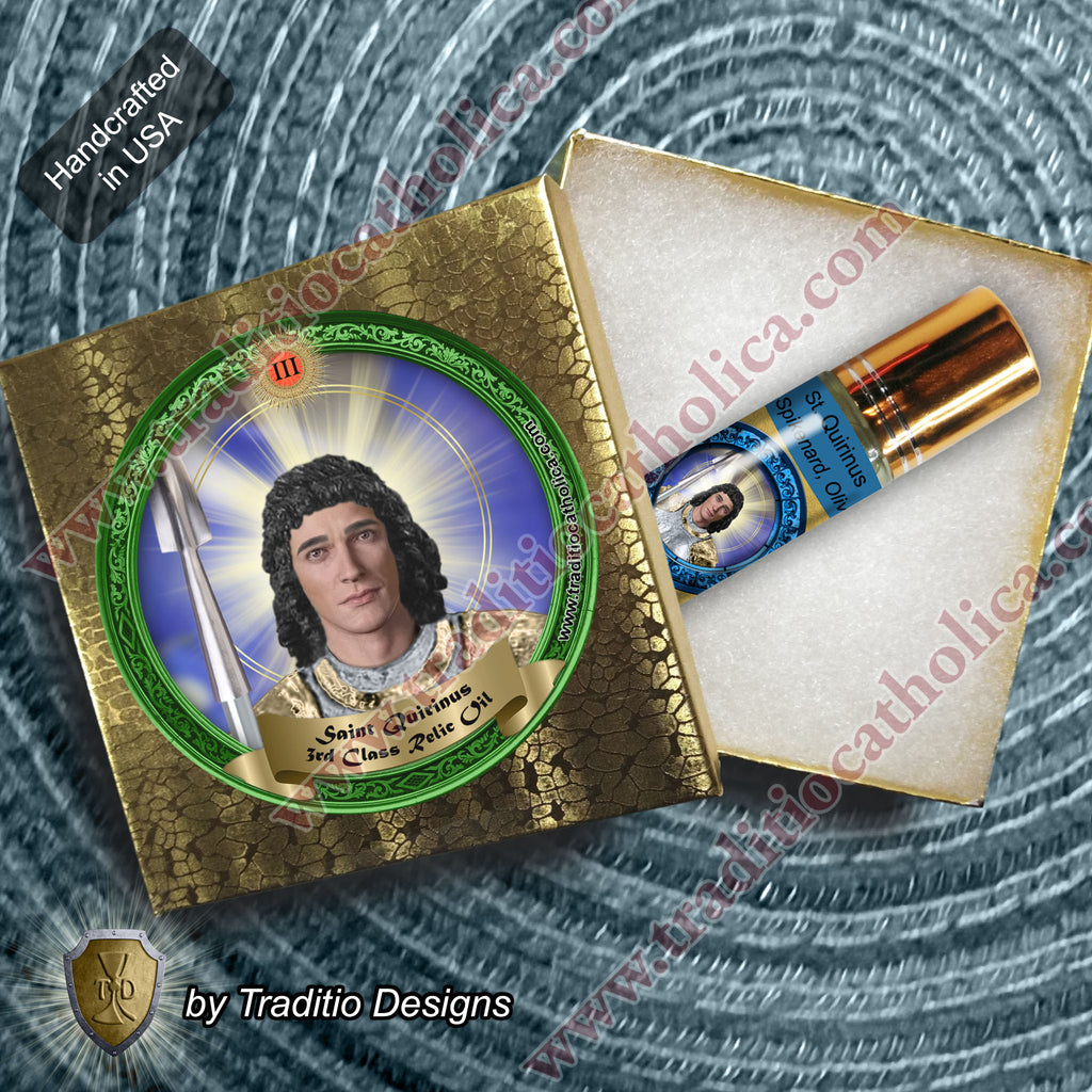 St. Quirinus of Neuss Relic Anointing Oil | Shingles, Bone Fractures & Leg Paralysis | Oil or Card Set
