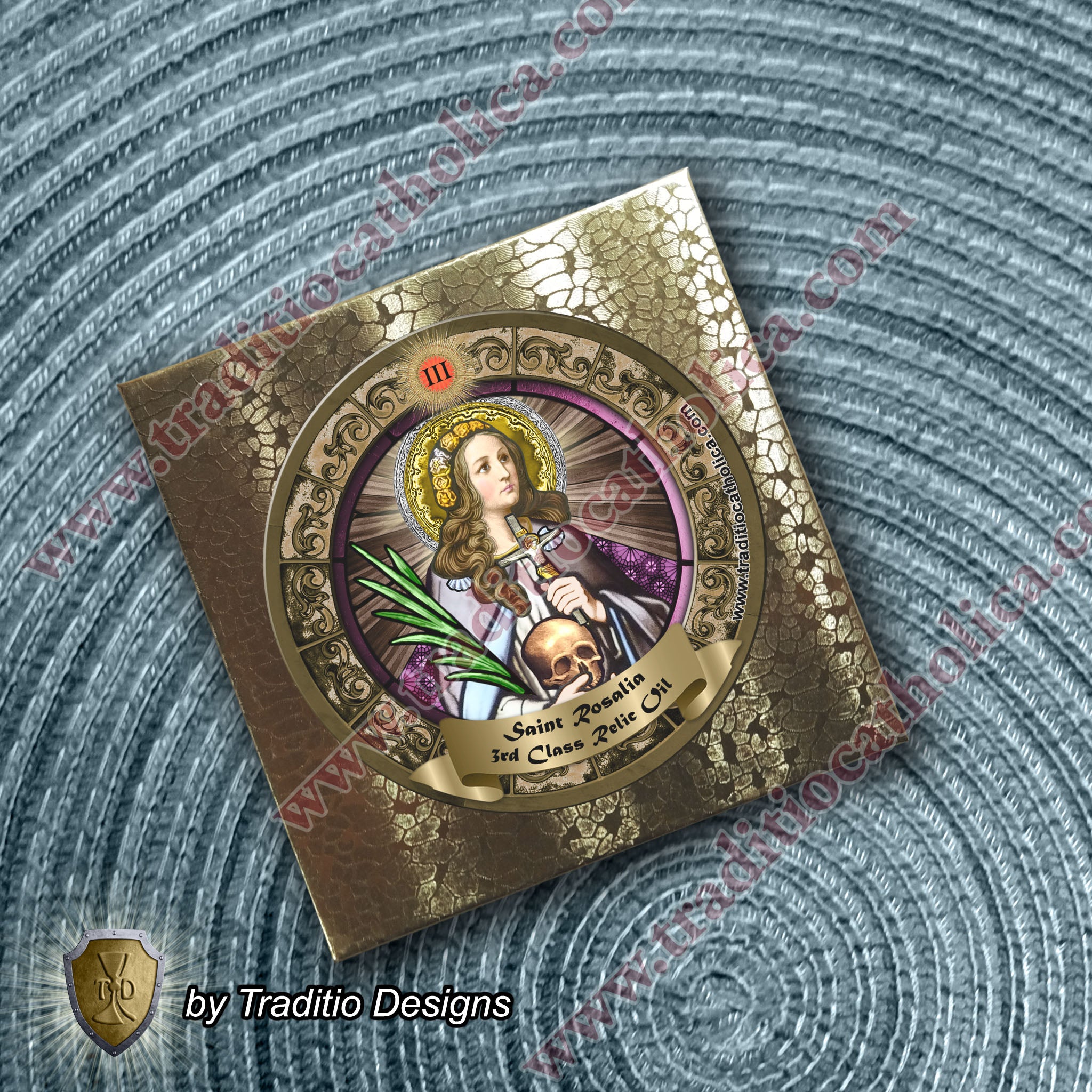 St. Rosalia of Palermo Relic Anointing Oil | Suicide Prevention, Infections & Fever | Oil or Card Set
