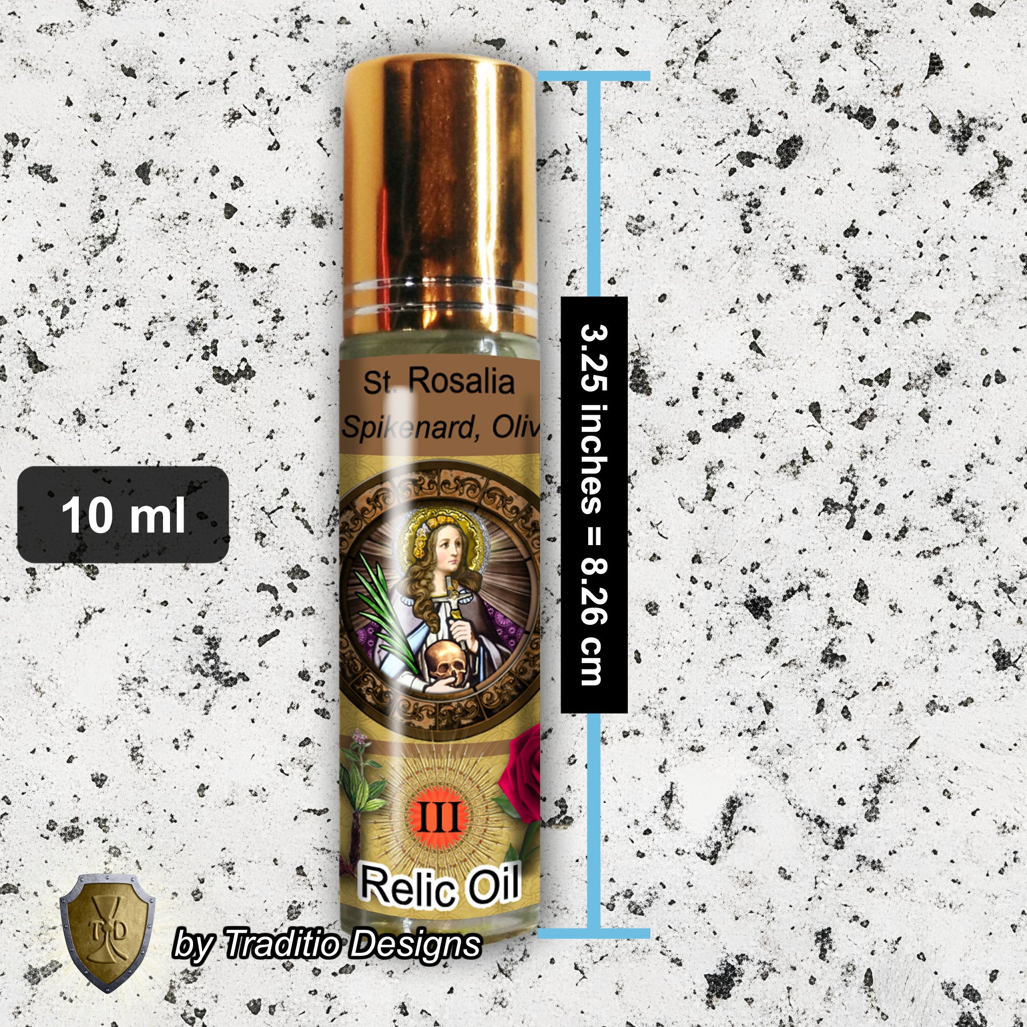 St. Rosalia of Palermo Relic Anointing Oil | Suicide Prevention, Infections & Fever | Oil or Card Set