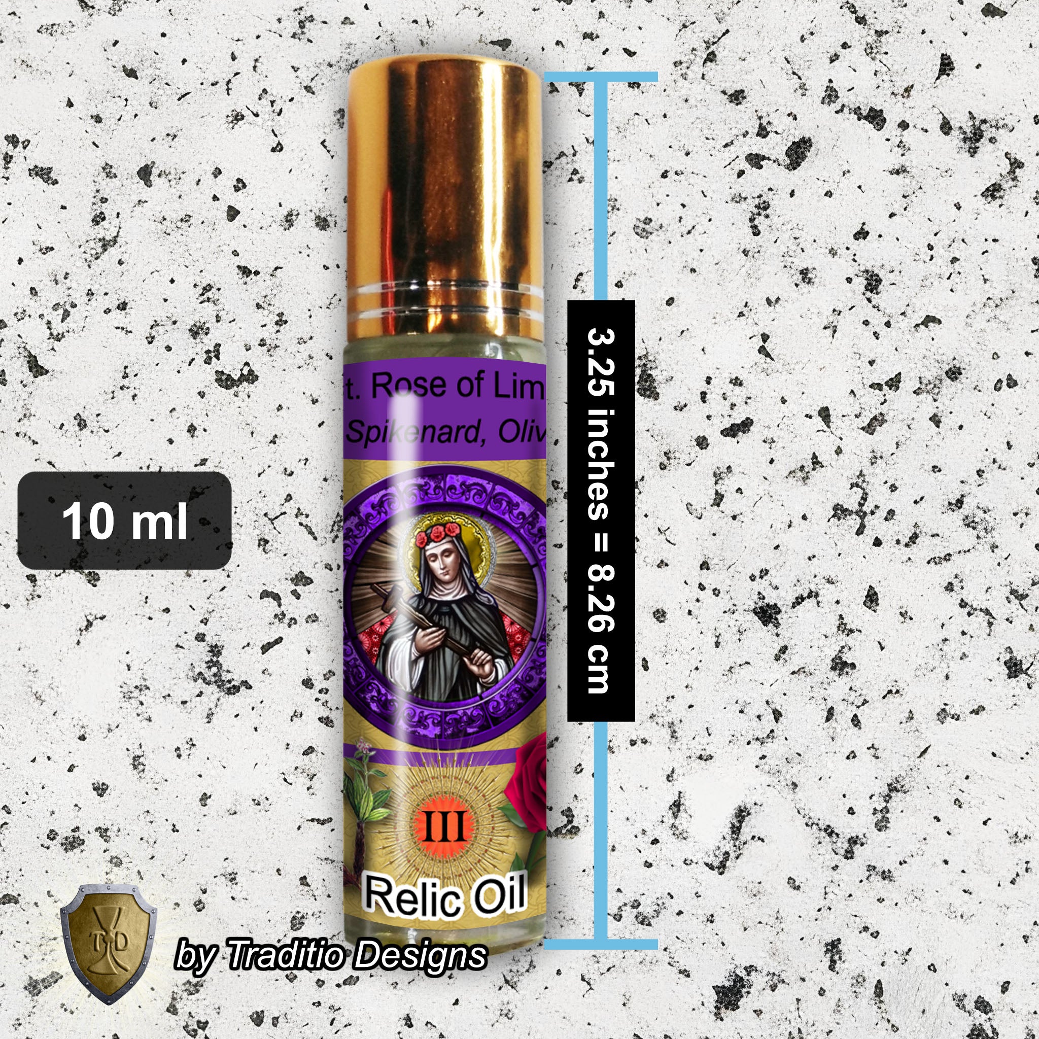 St. Rose of Lima Relic Anointing Oil | Severe Skin Conditions, Malnutrition & Fever | Oil or Card Set