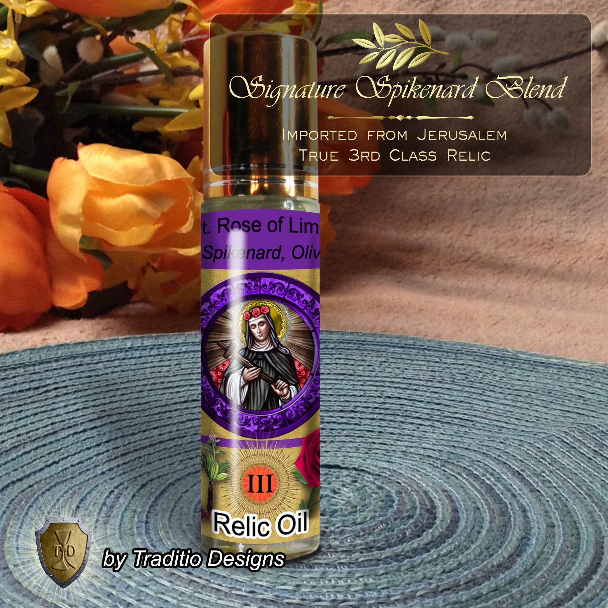 St. Rose of Lima Relic Anointing Oil | Severe Skin Conditions, Malnutrition & Fever | Oil or Card Set