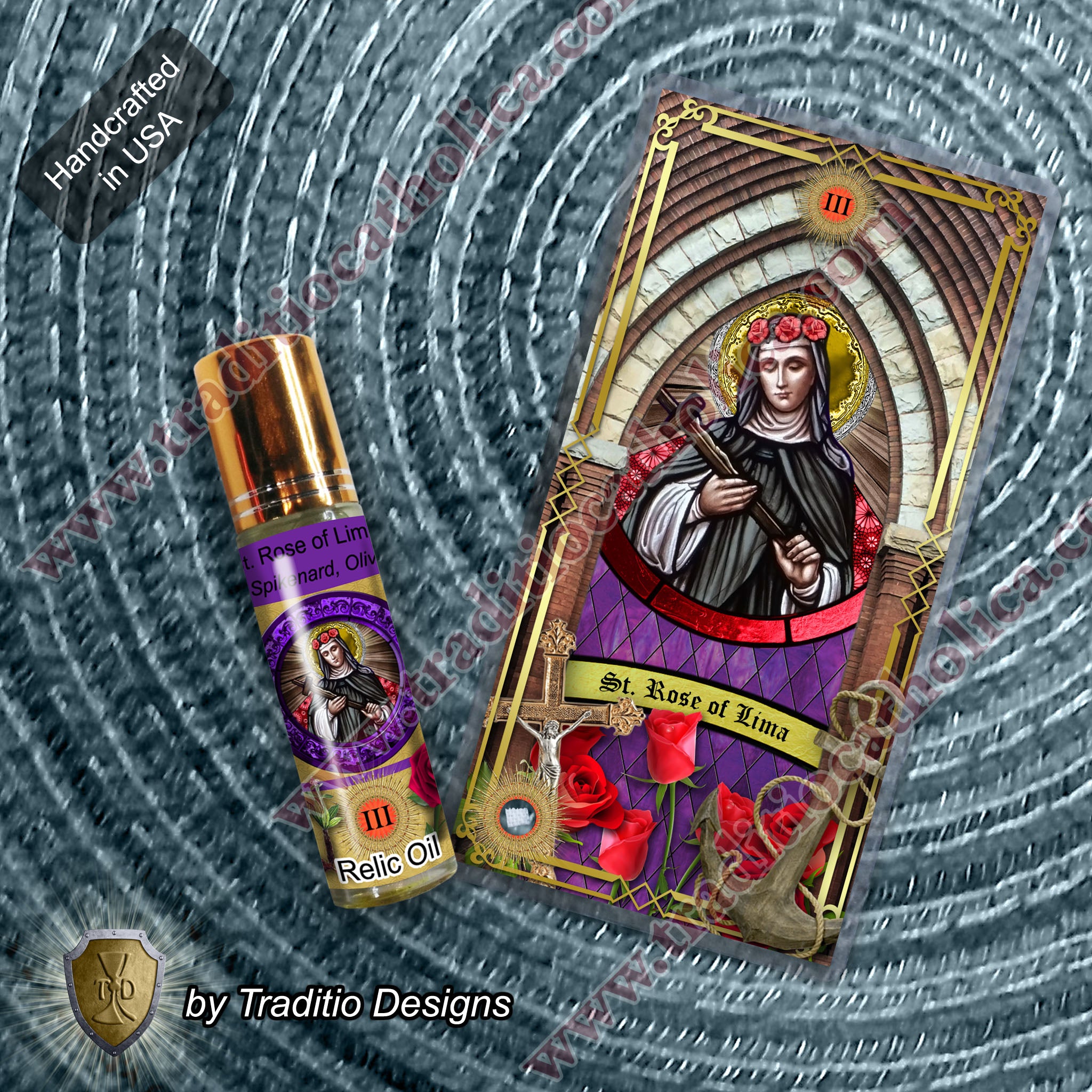 St. Rose of Lima Relic Anointing Oil | Severe Skin Conditions, Malnutrition & Fever | Oil or Card Set