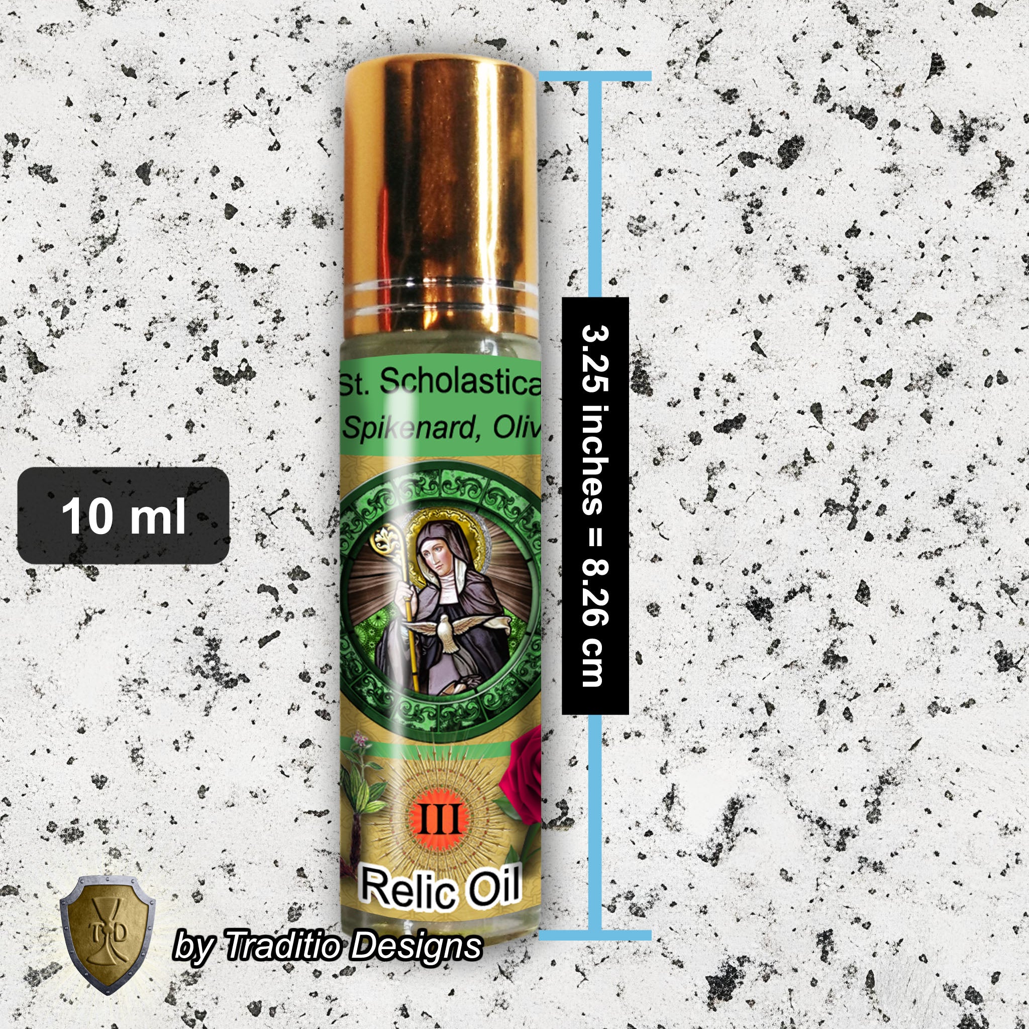 St. Scholastica Relic Anointing Oil | Convulsions in Children, Asthma & Learning Disabilities | Oil or Card Set