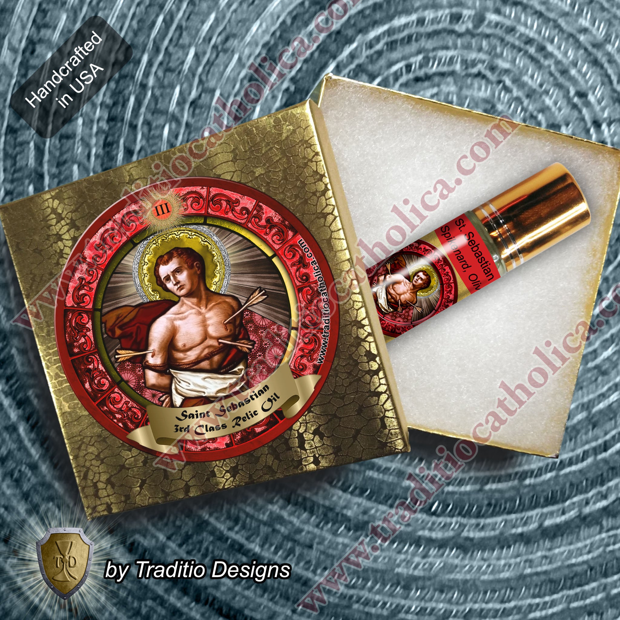 St. Sebastian Relic Anointing Oil | Athletic Injuries, Puncture Wounds & Back Pain | Oil or Card Set