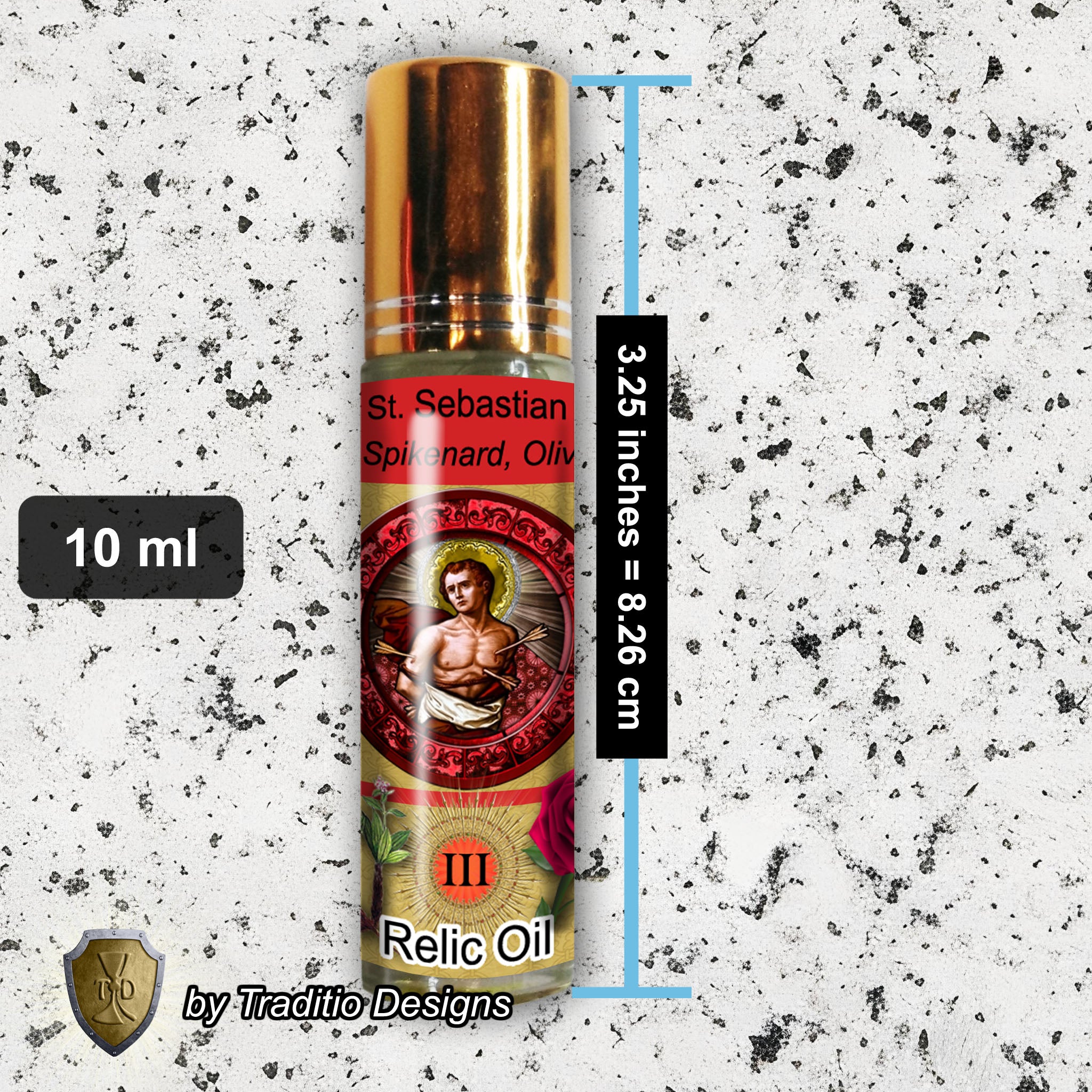 St. Sebastian Relic Anointing Oil | Athletic Injuries, Puncture Wounds & Back Pain | Oil or Card Set