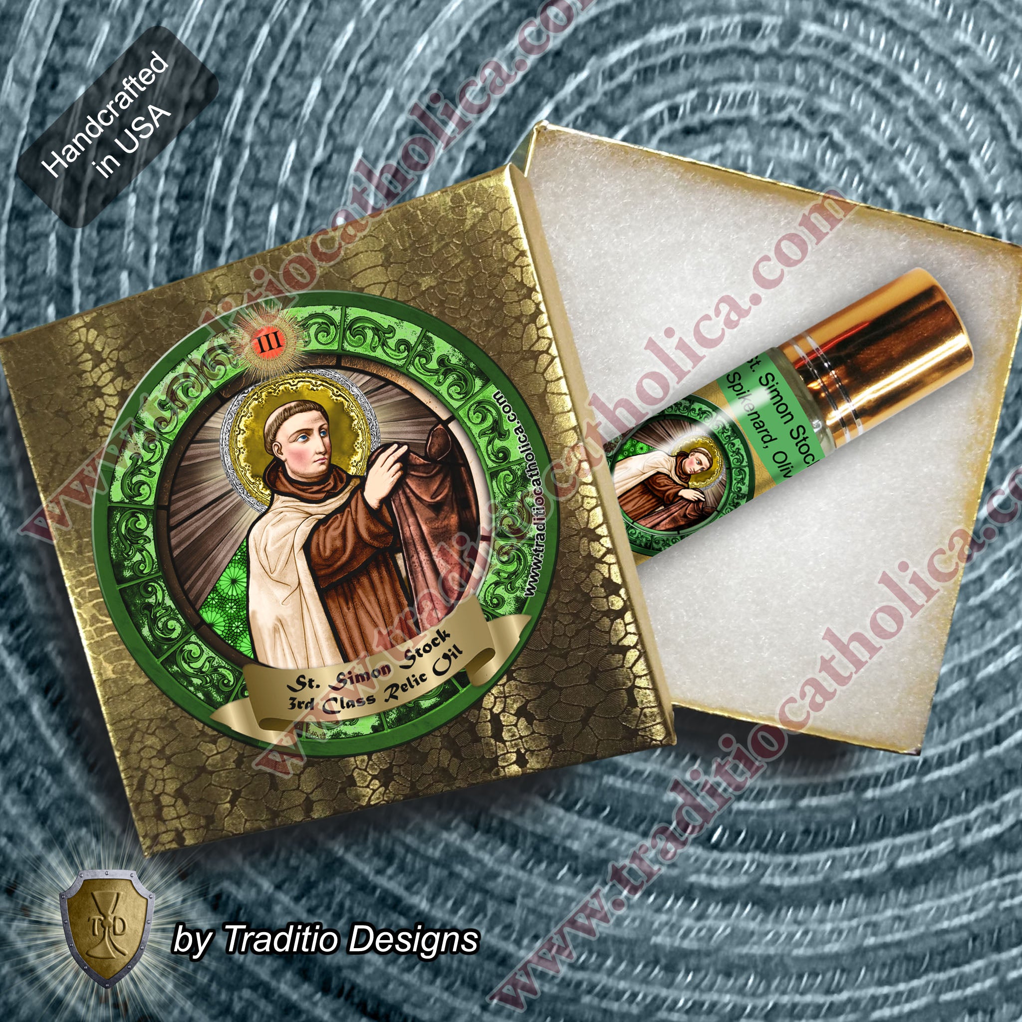 St. Simon Stock Relic Anointing Oil | Respiratory Health, Food Sensitivities & Vitality | Oil or Card Set