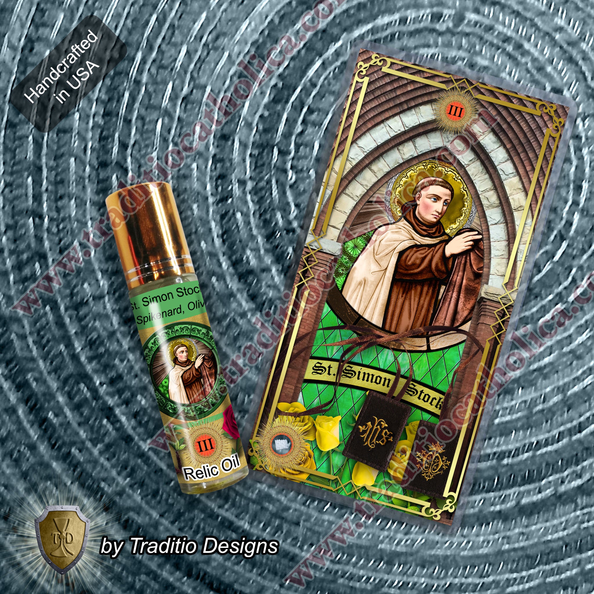 St. Simon Stock Relic Anointing Oil | Respiratory Health, Food Sensitivities & Vitality | Oil or Card Set