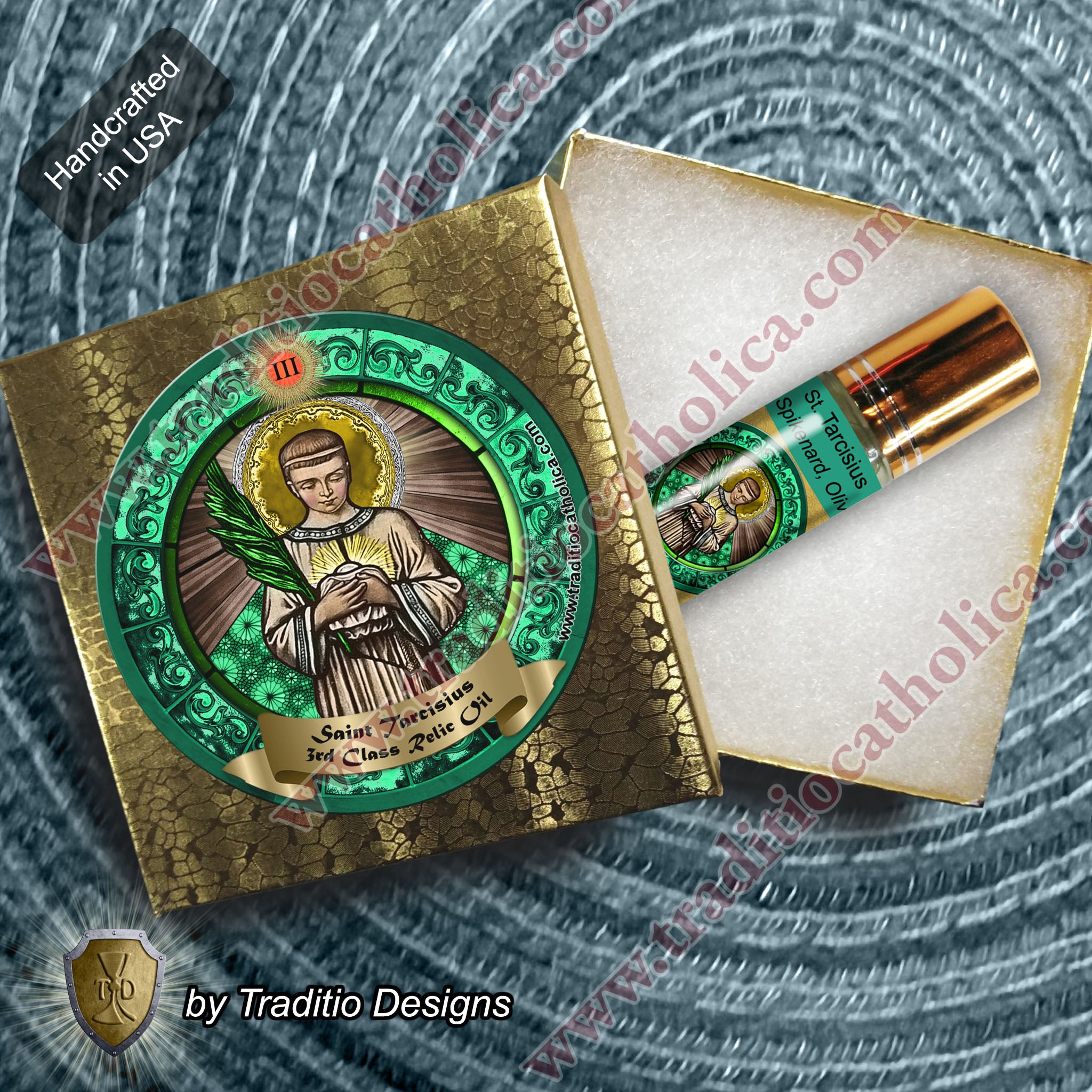 St. Tarcisius Relic Anointing Oil | Internal Bleeding, Heart & Lung Healing | Oil or Card Set