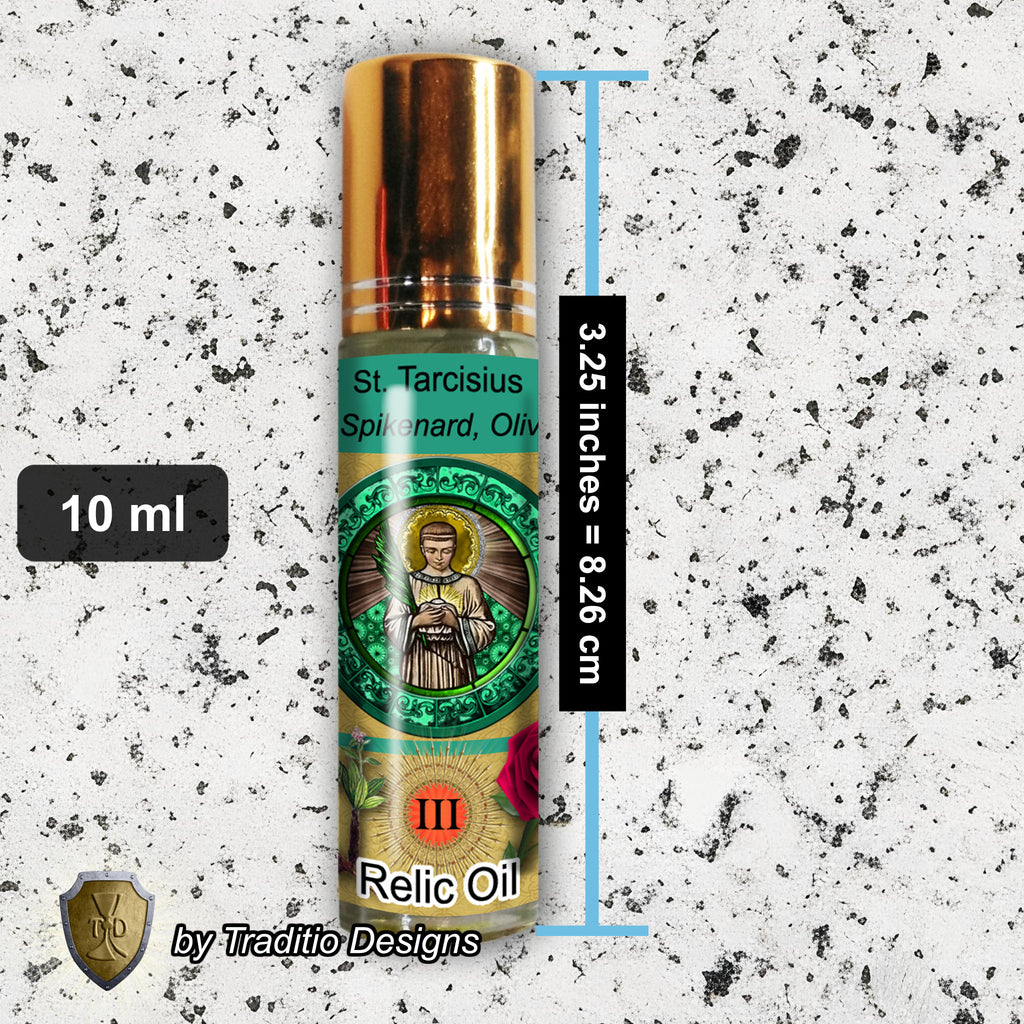 St. Tarcisius Relic Anointing Oil | Internal Bleeding, Heart & Lung Healing | Oil or Card Set