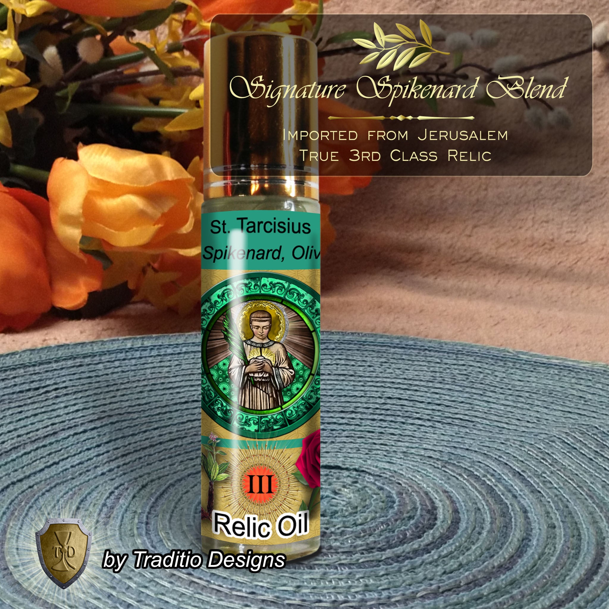 St. Tarcisius Relic Anointing Oil | Internal Bleeding, Heart & Lung Healing | Oil or Card Set