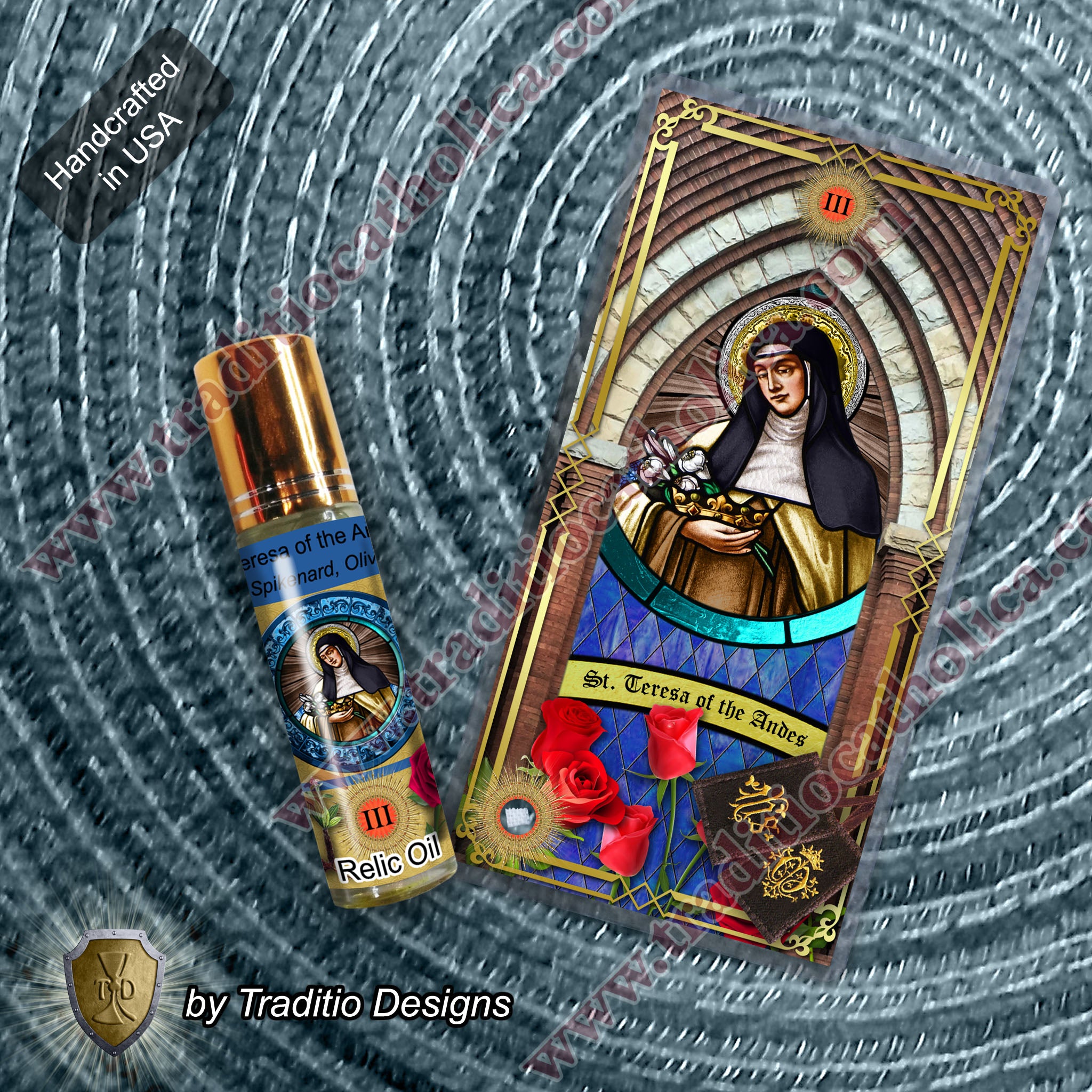 St. Teresa of the Andes Relic Anointing Oil | High Fever, Pulmonary Problems & Anger Issues | Oil or Card Set