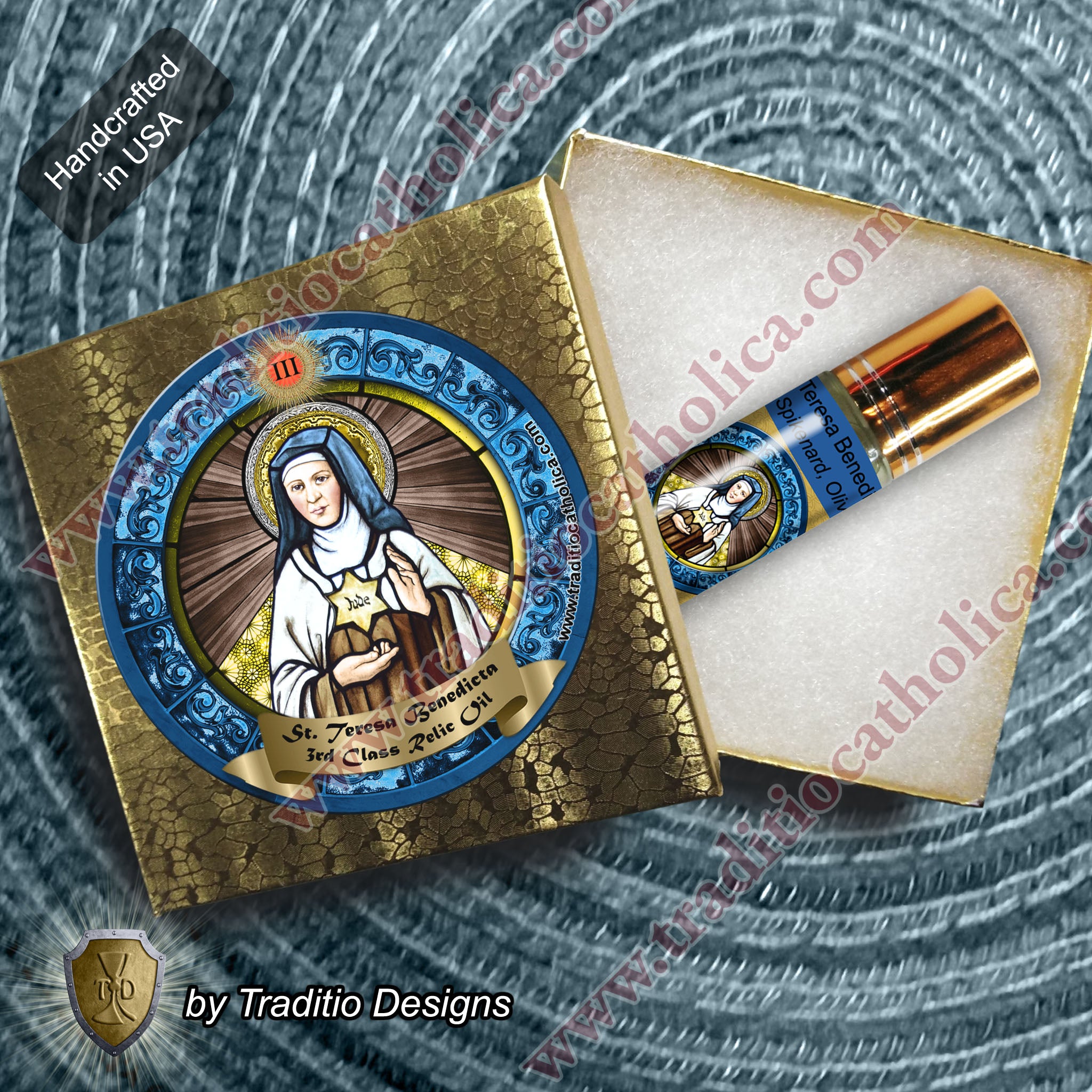 St. Teresa Benedicta of the Cross Relic Anointing Oil | Psychological Trauma & Intellectual Clarity | Oil or Card Set