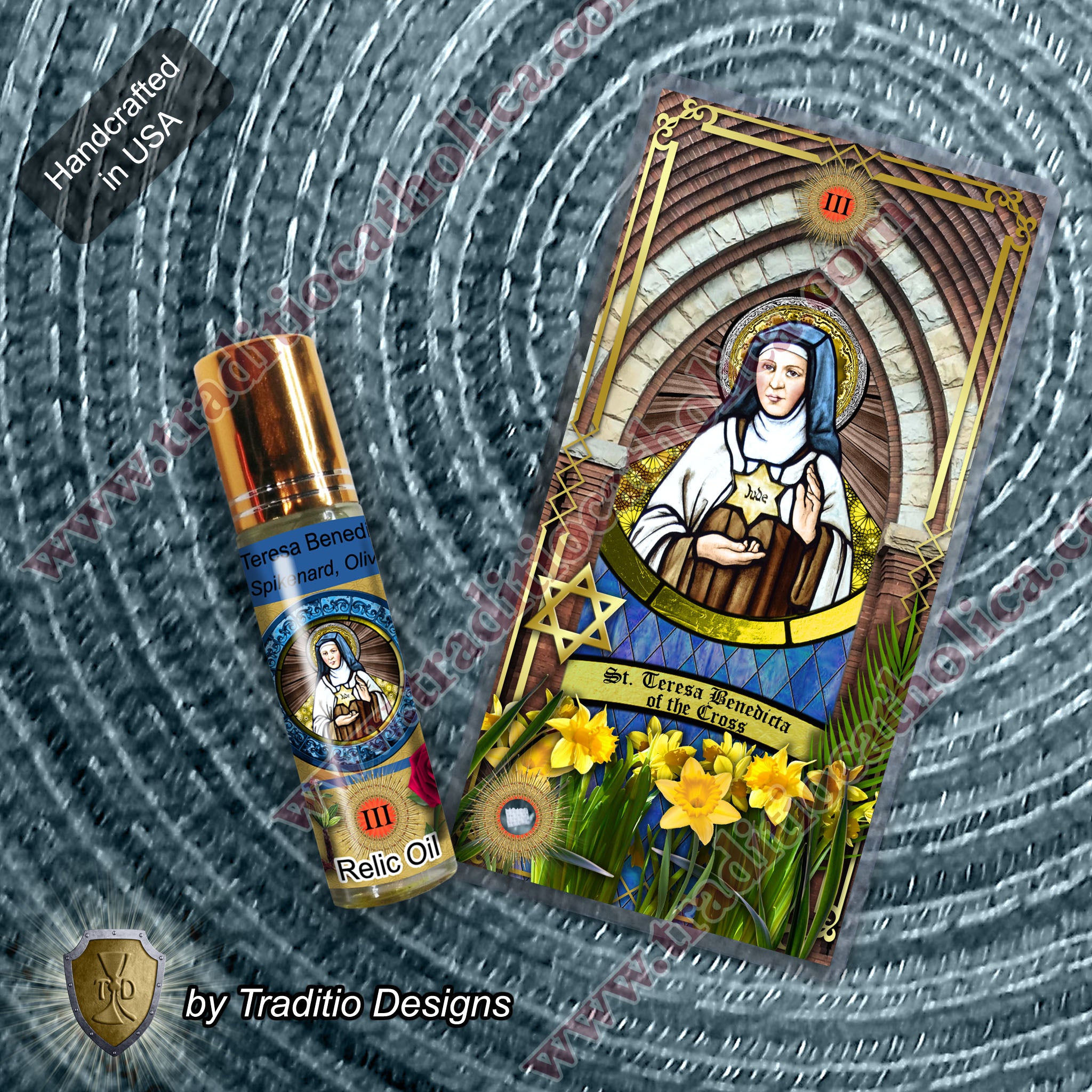 St. Teresa Benedicta of the Cross Relic Anointing Oil | Psychological Trauma & Intellectual Clarity | Oil or Card Set