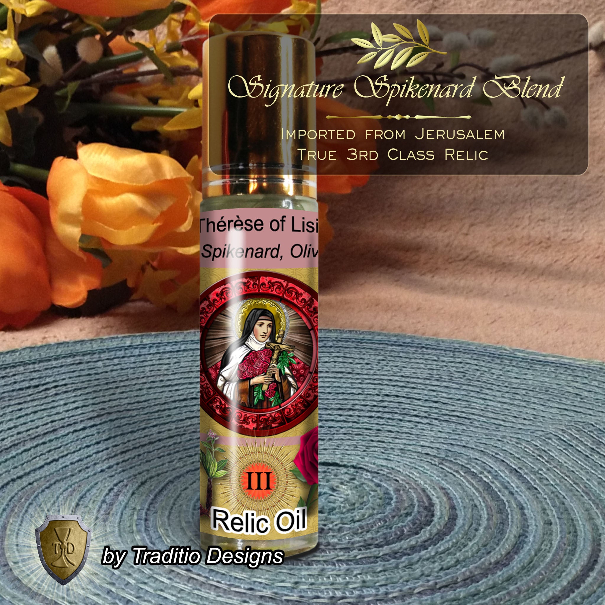 St. Thérèse of Lisieux Relic Anointing Oil | Tuberculosis, HIV & Childhood Illness | Oil or Card Set