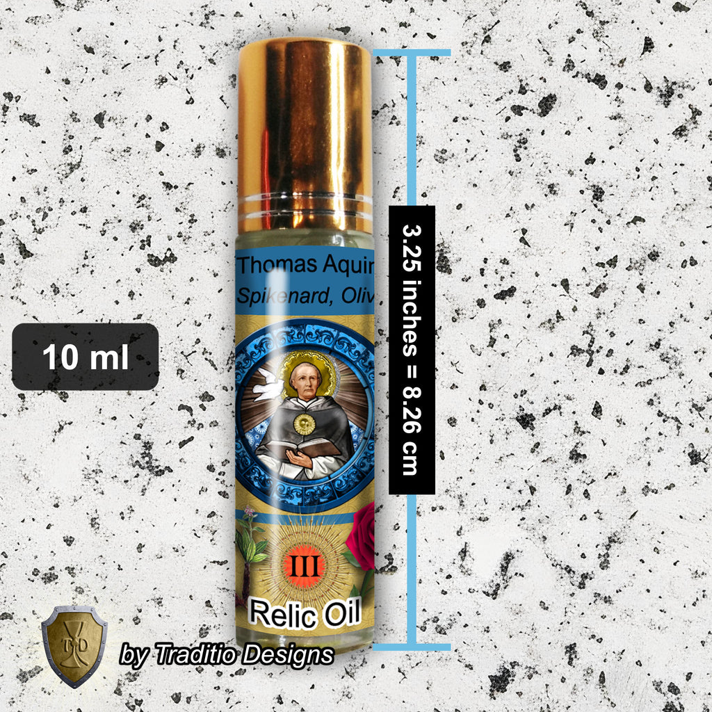 St. Thomas Aquinas Relic Anointing Oil | Learning Disabilities, Neurological Health & Digestion | Oil or Card Set
