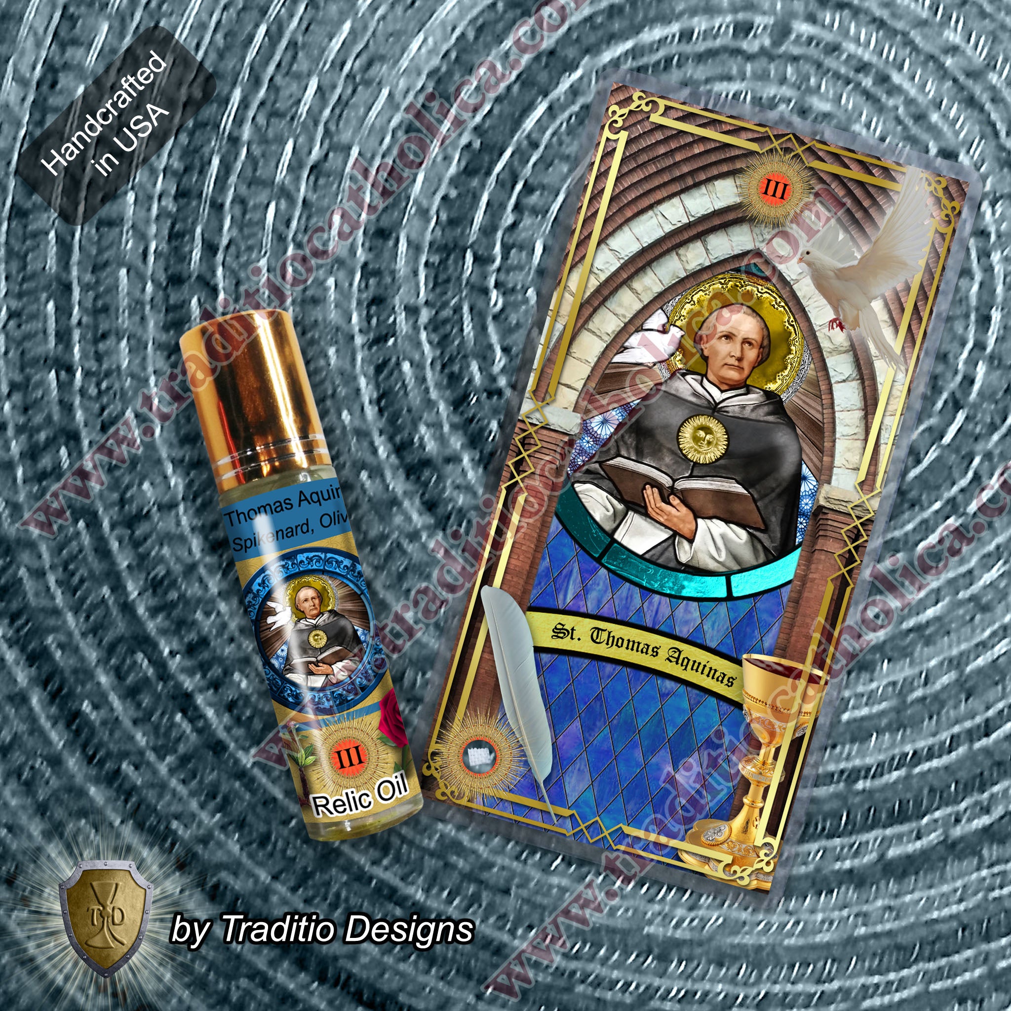 St. Thomas Aquinas Relic Anointing Oil | Learning Disabilities, Neurological Health & Digestion | Oil or Card Set