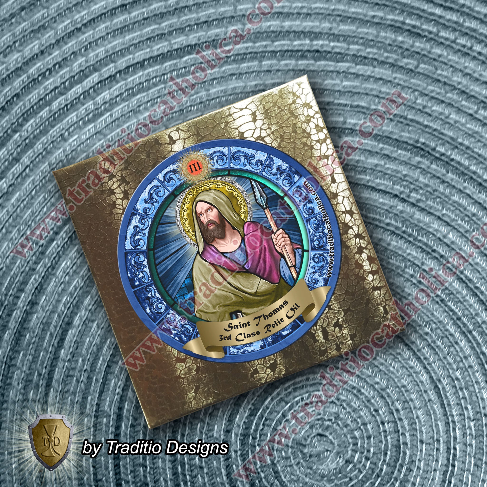 St. Thomas the Apostle Relic Anointing Oil | Eye Healing, Deep Wounds & Bone Problems | Oil or Card Set