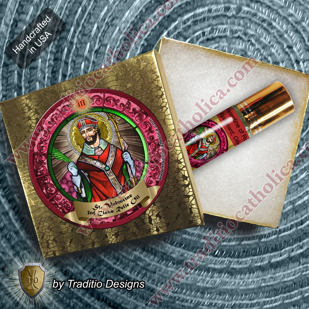 St. Valentine of Rome Relic Anointing Oil | Epilepsy, Fainting & Fertility | Oil or Card Set