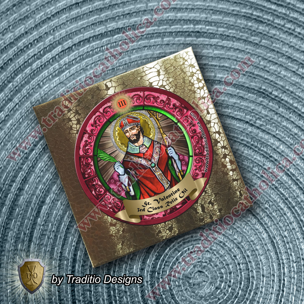 St. Valentine of Rome Relic Anointing Oil | Epilepsy, Fainting & Fertility | Oil or Card Set