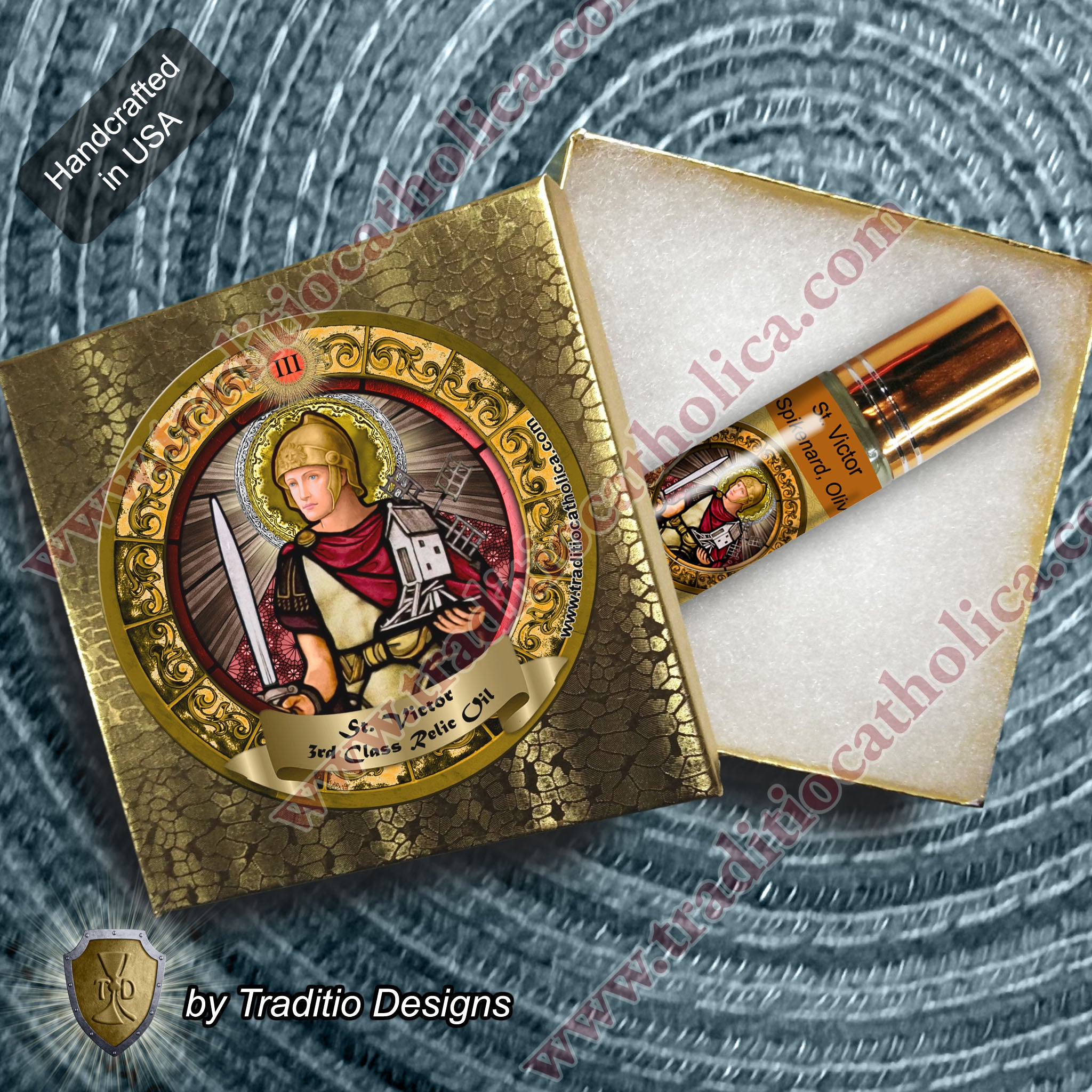 St. Victor of Marseilles Relic Anointing Oil | Sick Children, Foot & Ankle Injury & Bone Trauma | Oil or Card Set