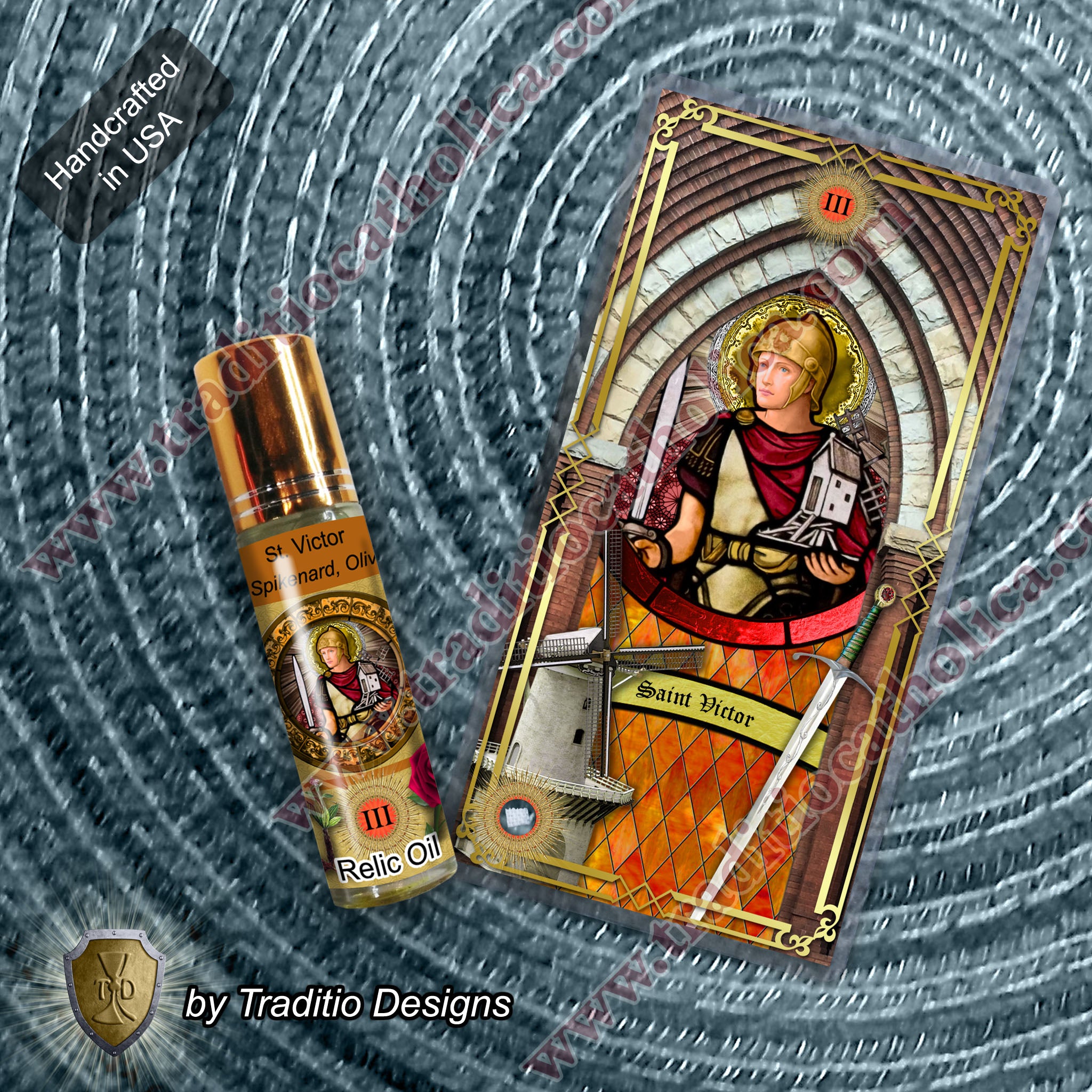 St. Victor of Marseilles Relic Anointing Oil | Sick Children, Foot & Ankle Injury & Bone Trauma | Oil or Card Set