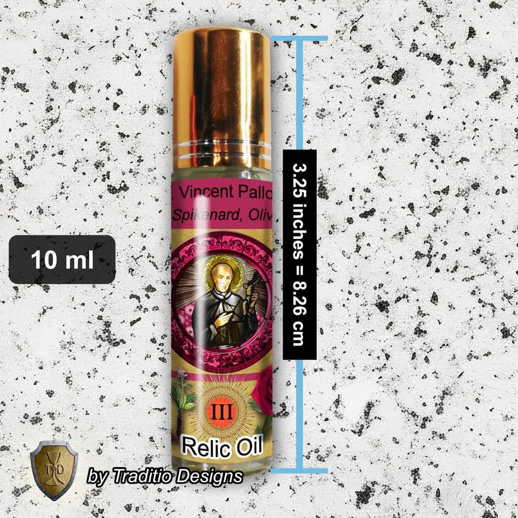 St. Vincent Pallotti Relic Anointing Oil | Respiratory Health, Exhaustion & Stubborn Minds | Oil or Card Set