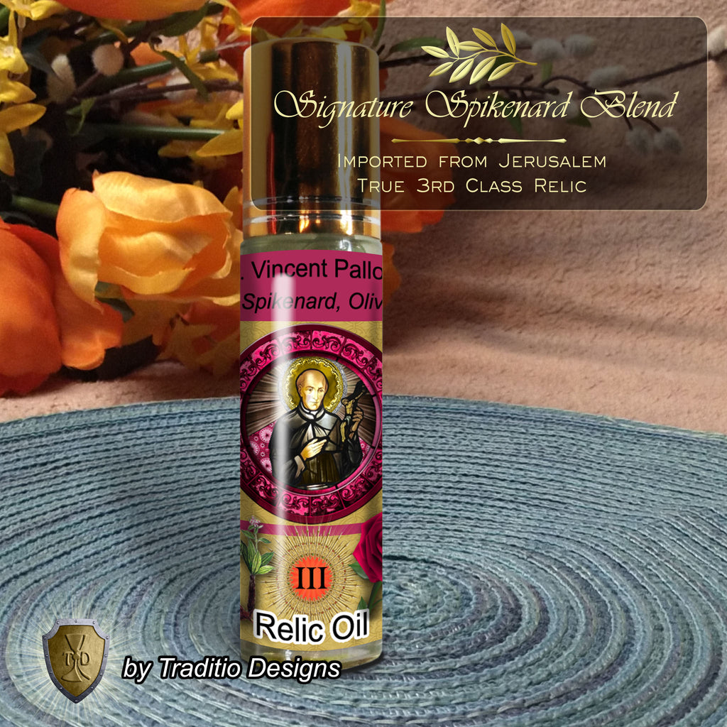 St. Vincent Pallotti Relic Anointing Oil | Respiratory Health, Exhaustion & Stubborn Minds | Oil or Card Set
