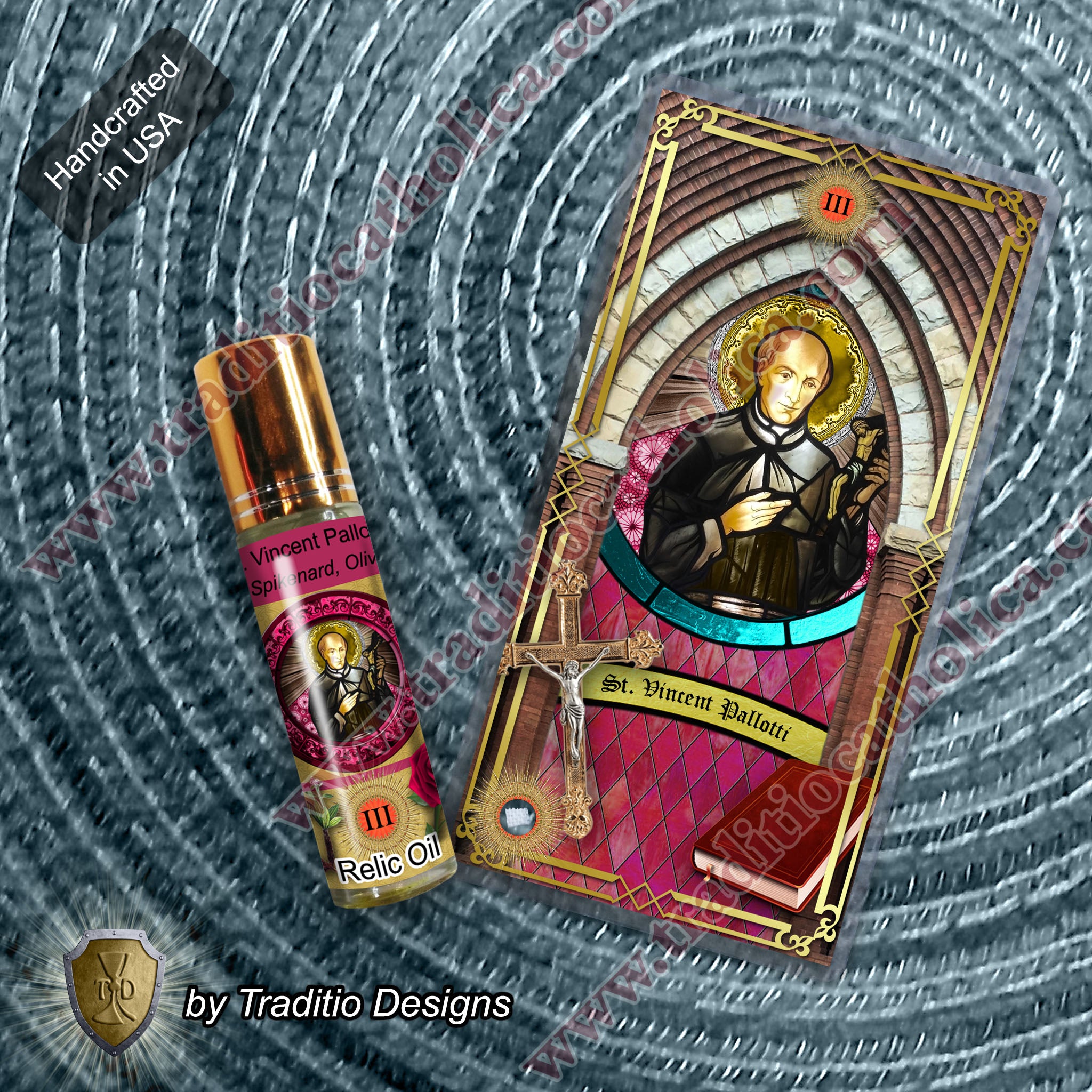 St. Vincent Pallotti Relic Anointing Oil | Respiratory Health, Exhaustion & Stubborn Minds | Oil or Card Set