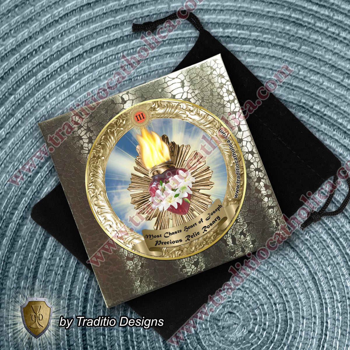 Most Chaste Heart of Joseph Limited Edition Classic Relic Rosary | 18K Gold & Bethlehem Olive Wood | Protection of Families & Provision | Emerald Green Jade | 3rd Class Relic