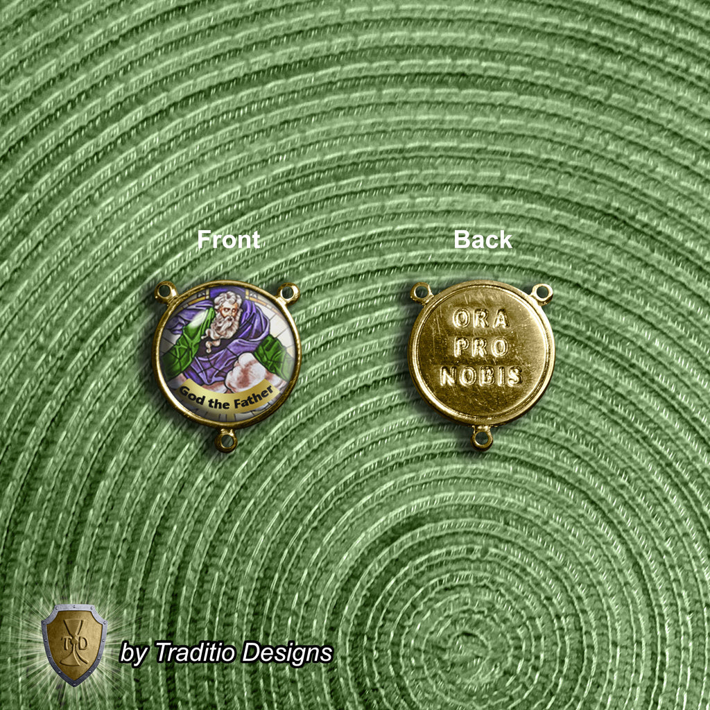 God the Father Limited Edition Classic Rosary | 18K Yellow Gold | Bethlehem Olive Wood & Green Peridot | 1741 St. Benedict Crucifix