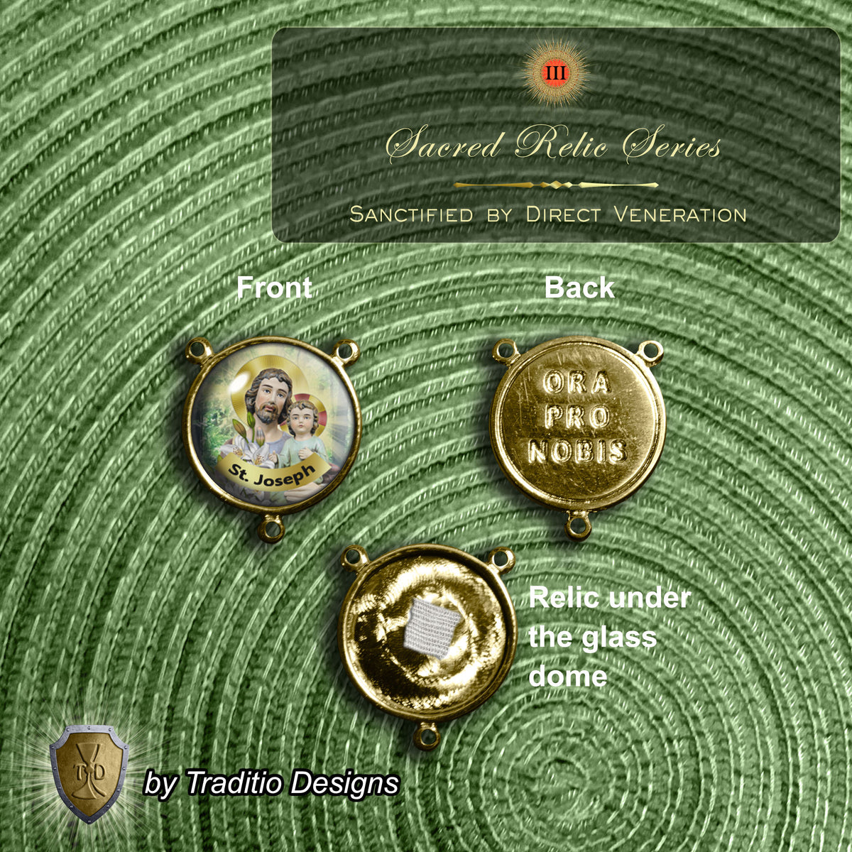 St. Joseph Limited Edition Classic Relic Rosary | Families, Carpenters, Married Couples, Laborers & House Seekers | 18K Gold & Bethlehem Olive Wood | Peridot Crystal | 3rd Class Relic
