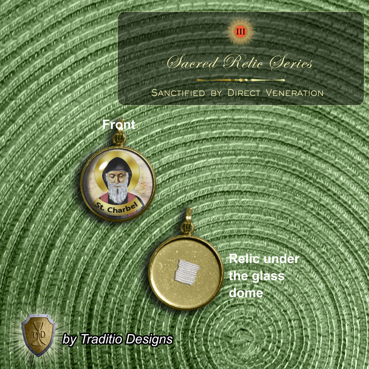 St. Charbel Limited Edition Royal Decade Relic Rosary | General Healing, Miraculous Intercession & Lebanon | 18K Gold | Rainbow Black Obsidian & Yellow Agate | 3rd Class Relic