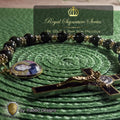 St. Gemma Galgani Limited Edition Decade Relic Rosary | 18K Gold | Green Snowflake Obsidian & Amazonite | 3rd Class Relic